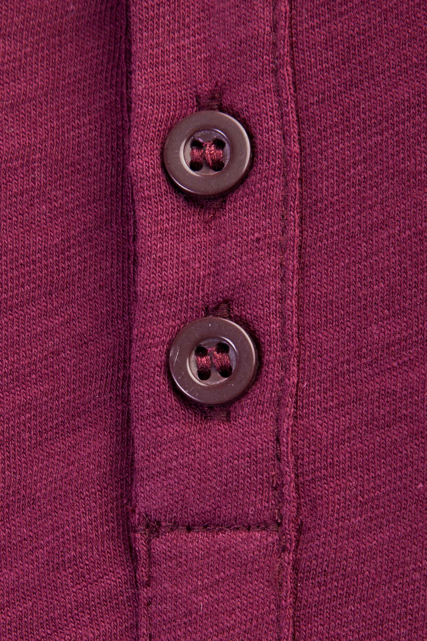 Bordo Bisiklet Yaka Düğmeli Regular Fit Pamuk Tişört - Image 4