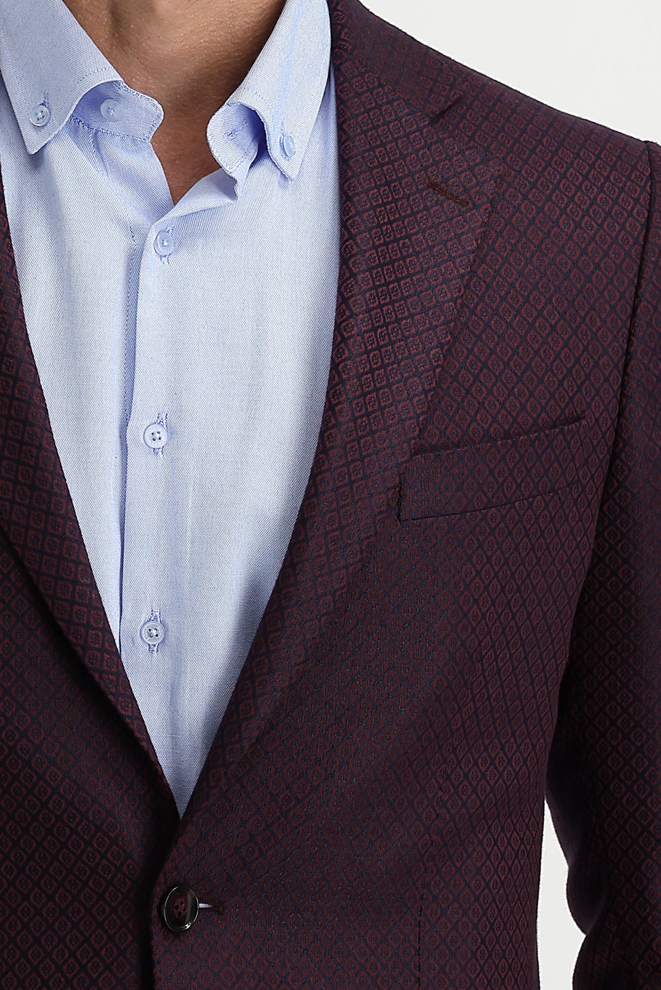 Bordo 6 Drop Regular Fit Standart Kesim Kuşgözü Ceket - Image 3