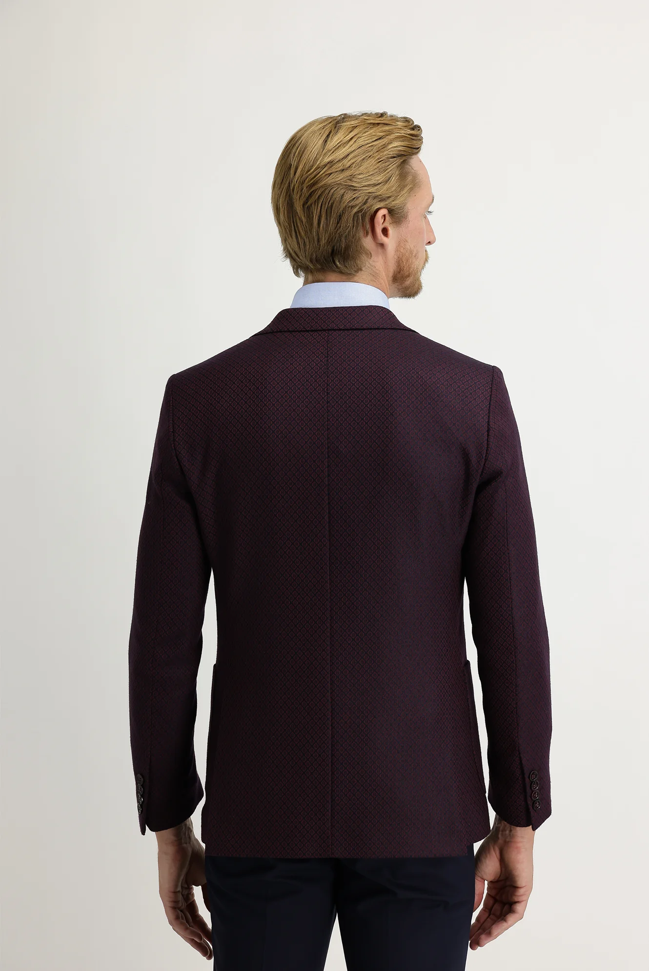 Bordo 6 Drop Regular Fit Standart Kesim Kuşgözü Ceket - Image 4