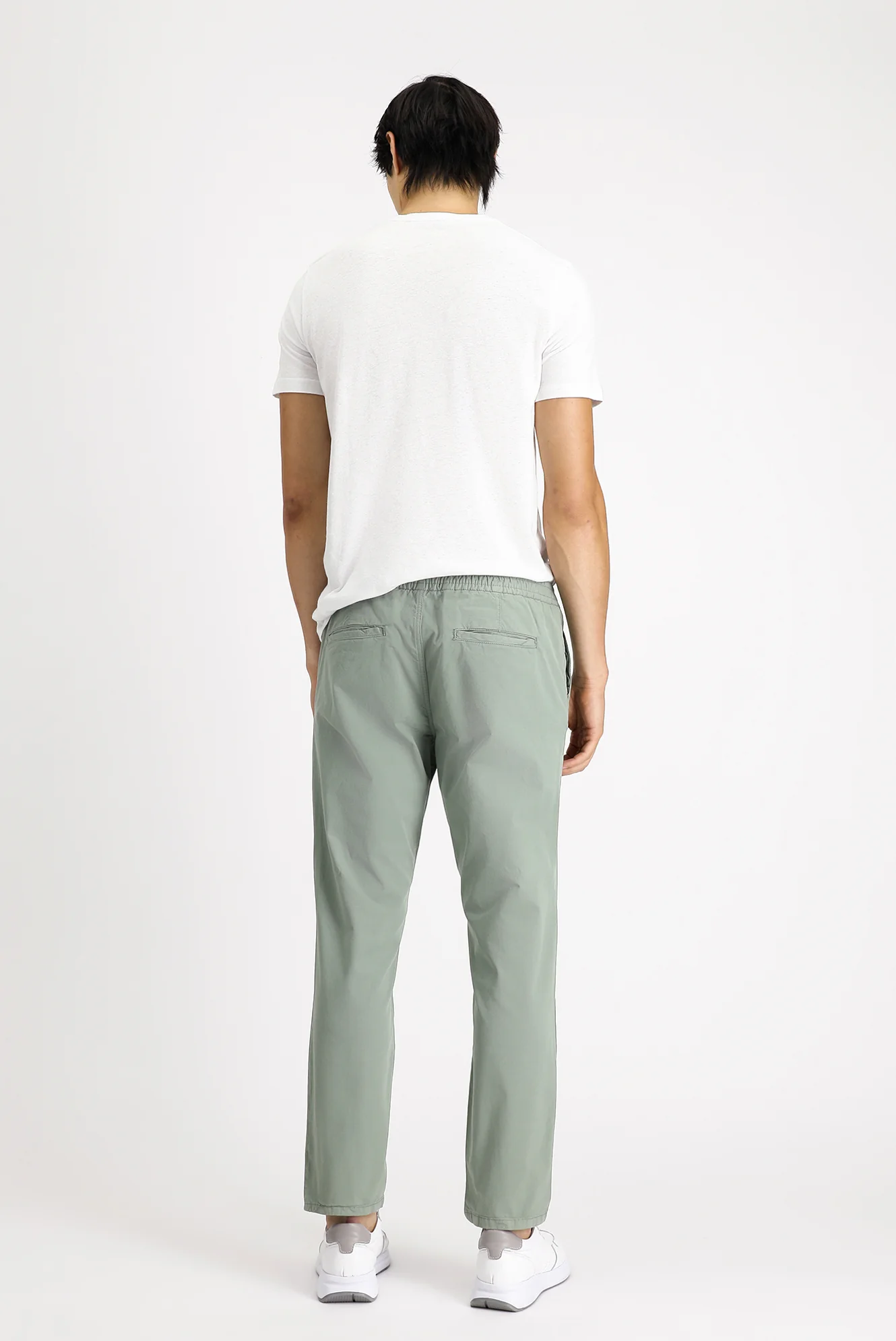 Çağla Yeşili Regular Fit Standart Kesim Beli Lastikli Likralı Kanvas / Chino Pantolon - Image 4