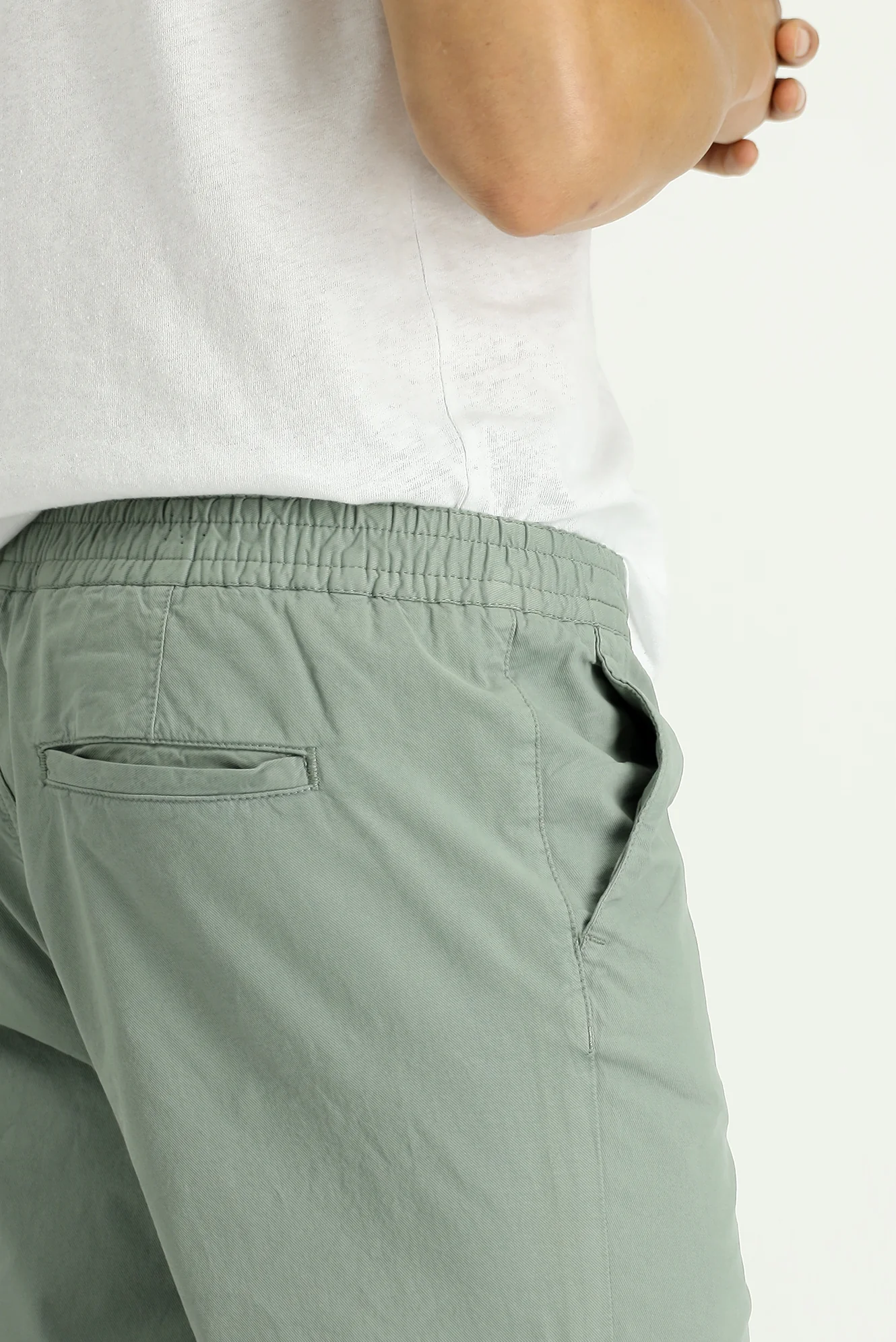 Çağla Yeşili Regular Fit Standart Kesim Beli Lastikli Likralı Kanvas / Chino Pantolon - Image 5