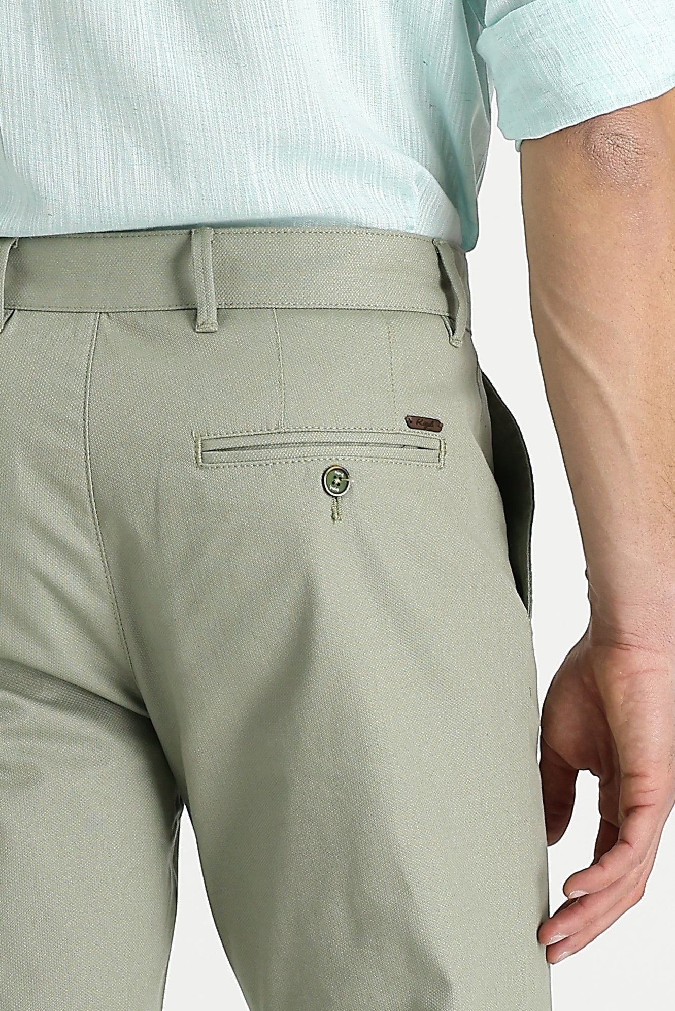 Çağla Yeşili Regular Fit Standart Kesim Likralı Kanvas / Chino Pantolon - Image 4