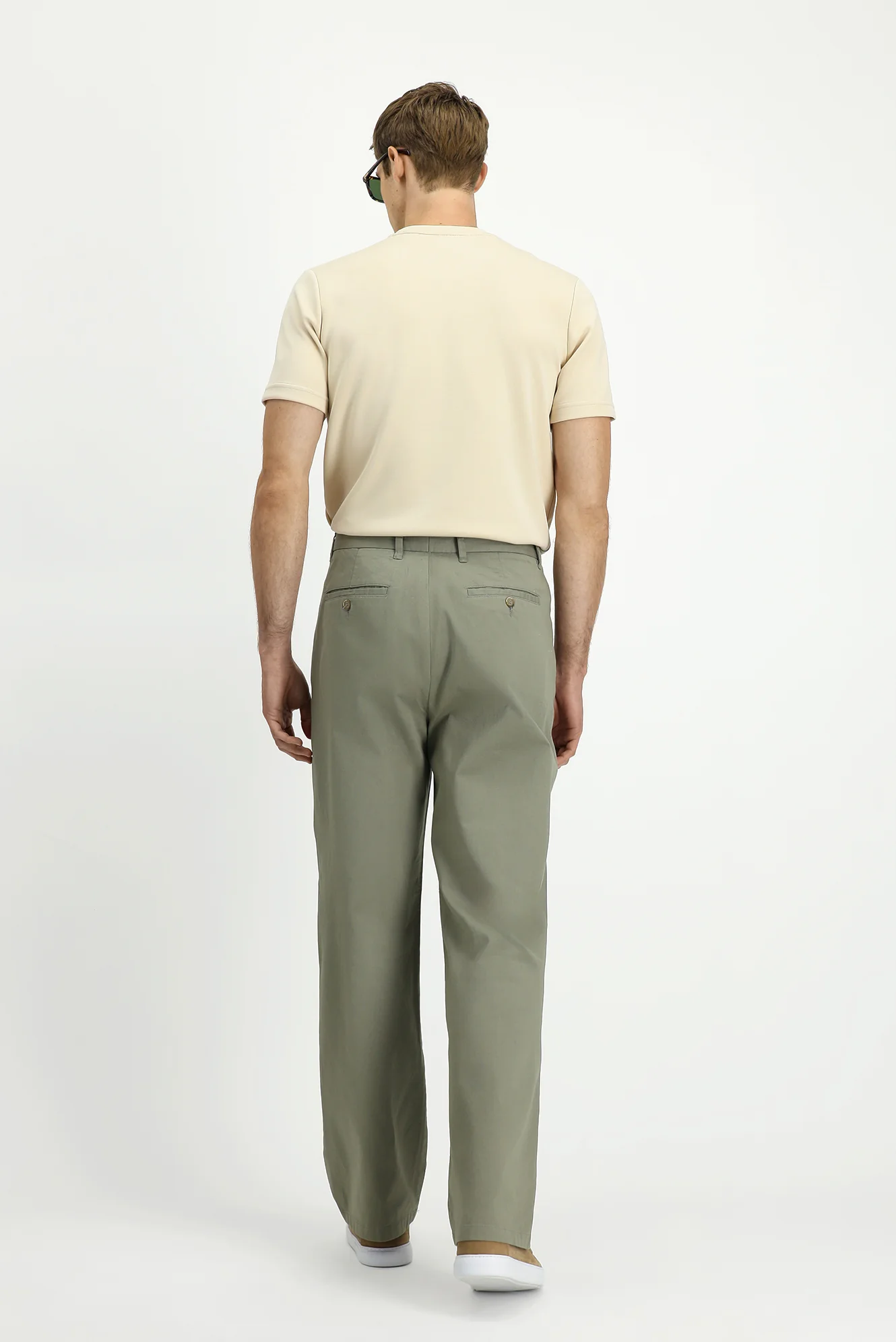 Çağla Yeşili Regular Fit Standart Kesim Likralı Kanvas / Chino Pantolon - Image 4