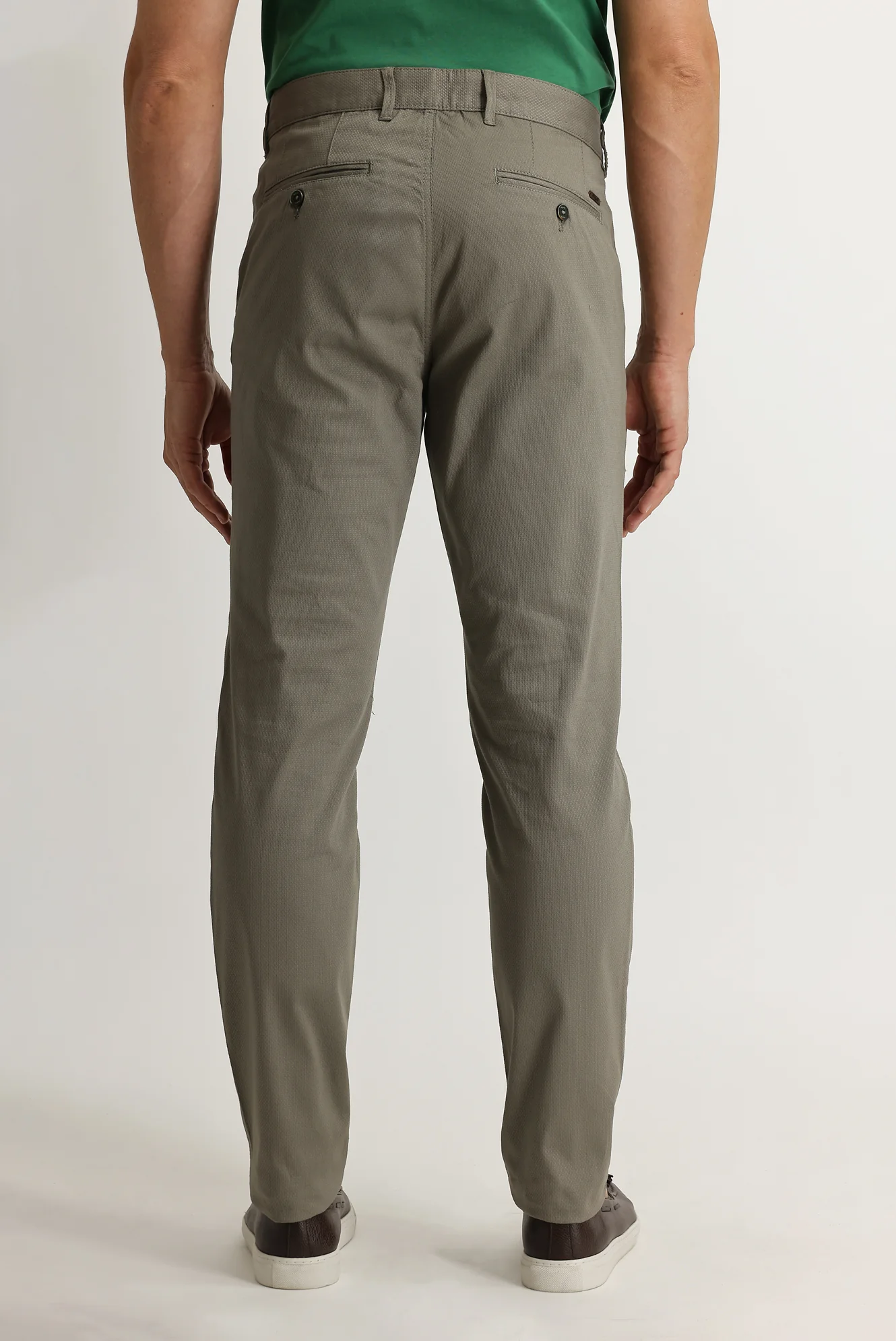 Çağla Yeşili Relaxed Fit Rahat Kesim Kuşgözü Likralı Kanvas / Chino Pantolon - Image 3