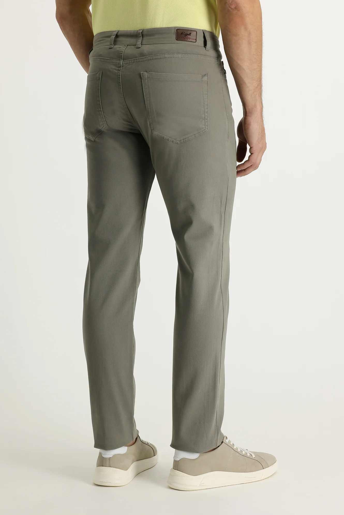 Çağla Yeşili Relaxed Fit Rahat Kesim Likralı Kanvas / Chino Pantolon - Image 3