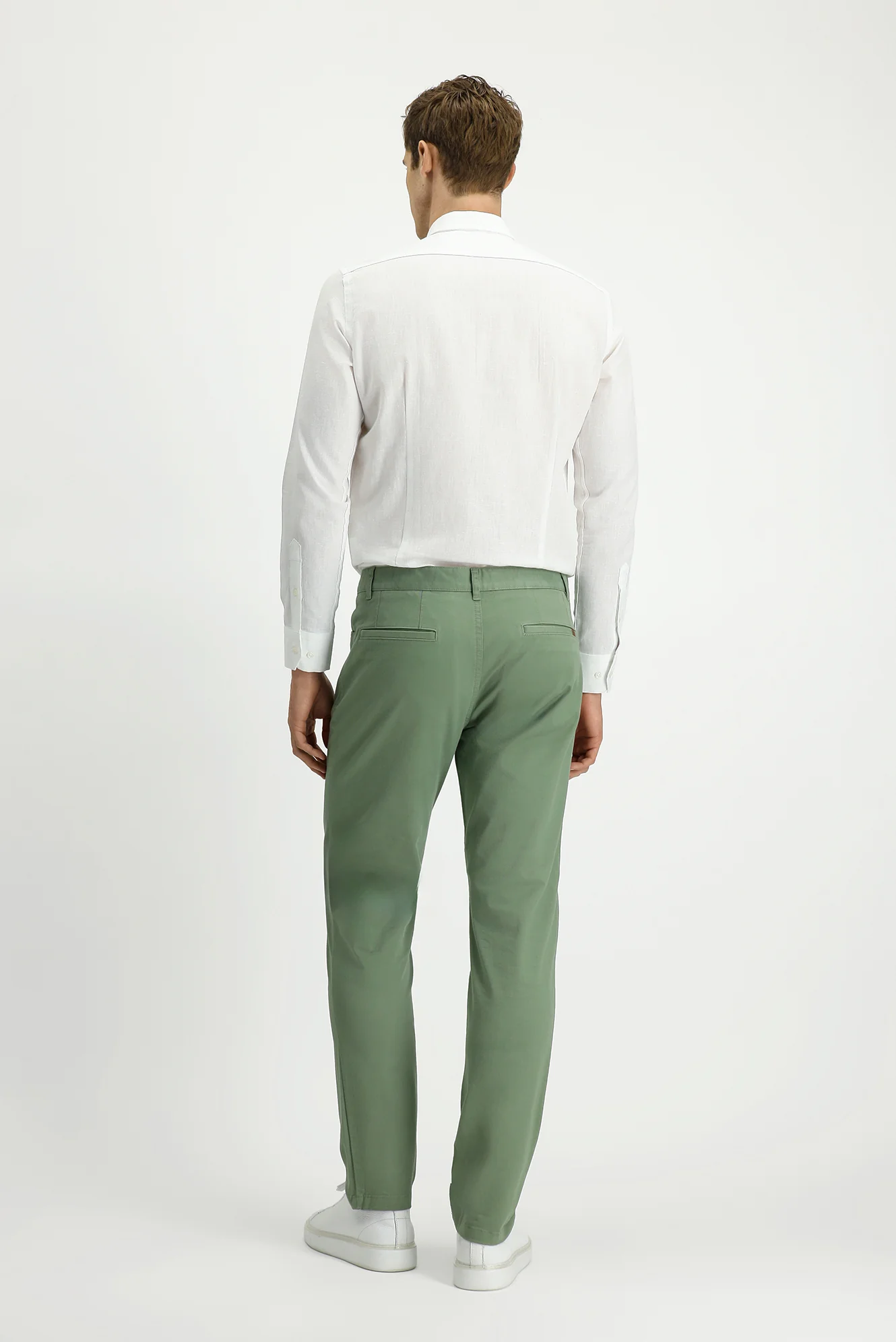 Çağla Yeşili Relaxed Fit Rahat Kesim Likralı Yandan Cepli Kanvas / Chino Pantolon - Image 4