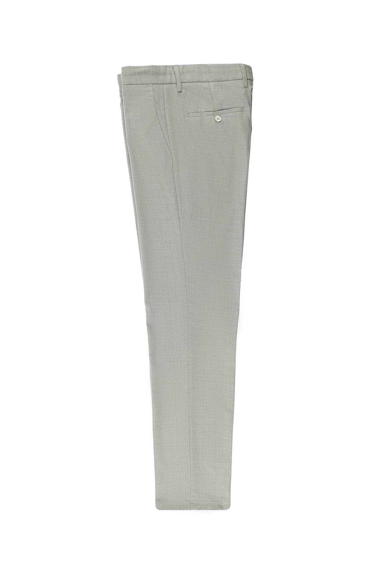 Çağla Yeşili 7 Drop Slim Fit Dar Kesim Desenli Beli Lastikli İpli Likralı Klasik Kumaş Pantolon
