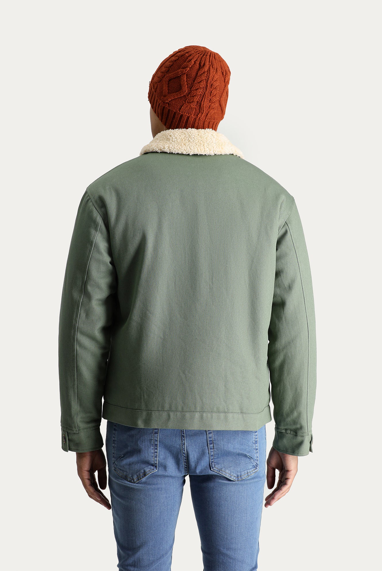 Çağla Yeşili Slim Fit Dar Kesim Pamuk Spor Mont - Image 4