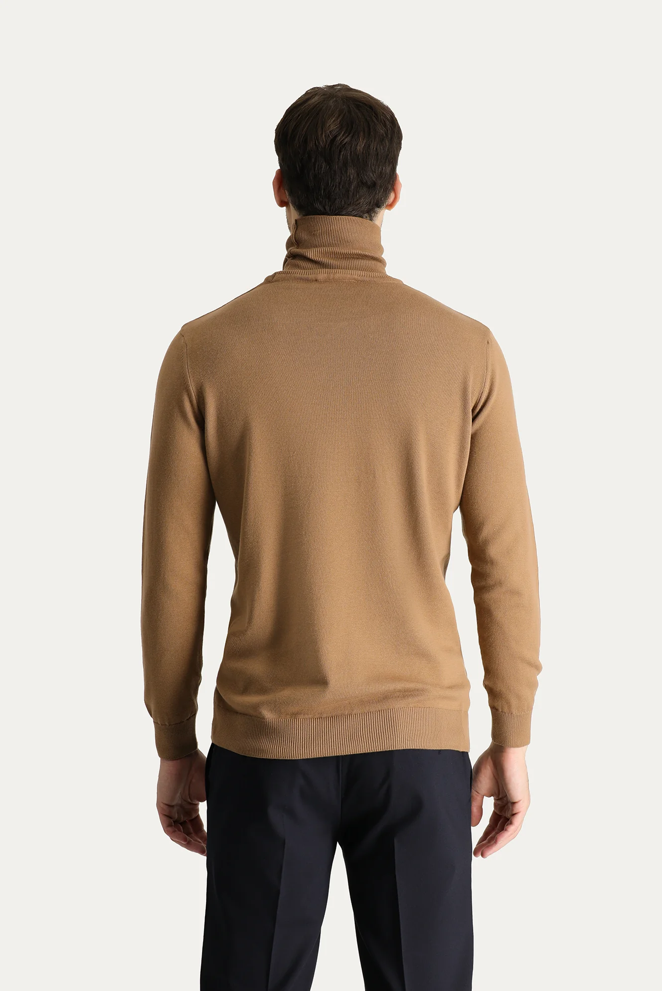 Camel Balıkçı Yaka Regular Fit Pamuklu Triko Kazak - Image 4