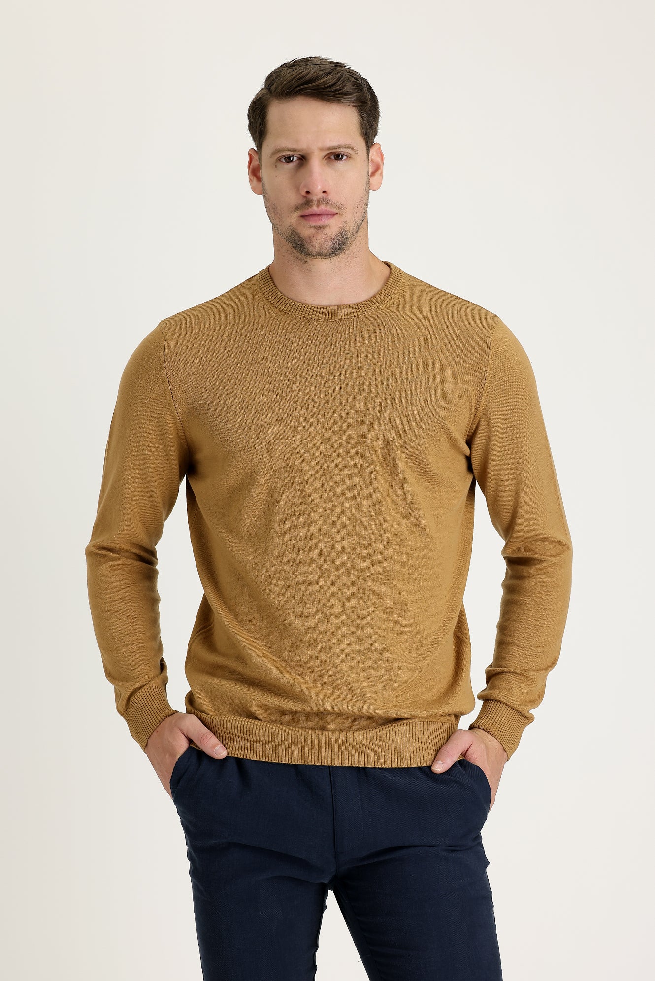 Camel Bisiklet Yaka Regular Fit Triko Kazak - Image 2