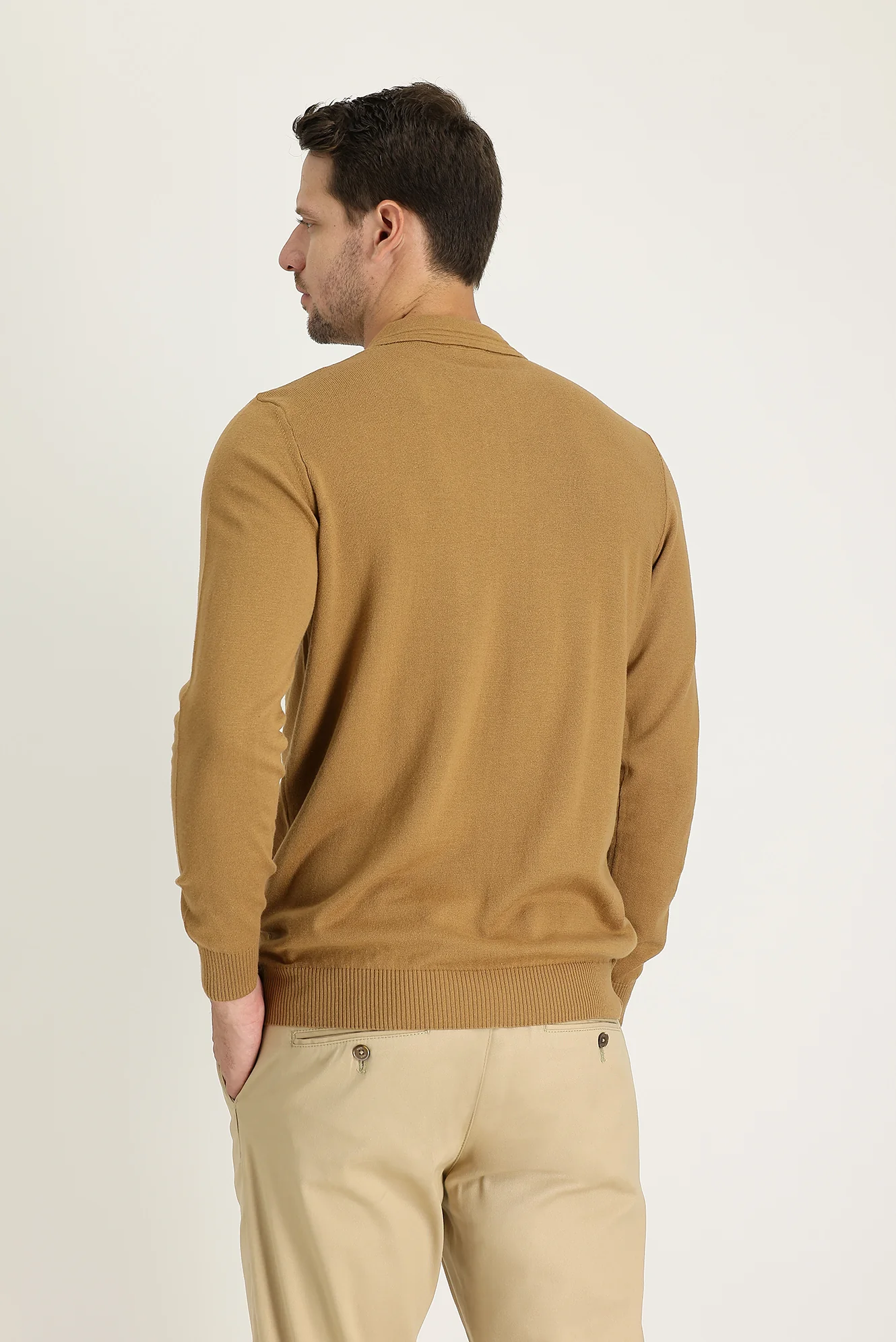 Camel Polo Yaka Regular Fit Pamuklu Triko Kazak - Image 3
