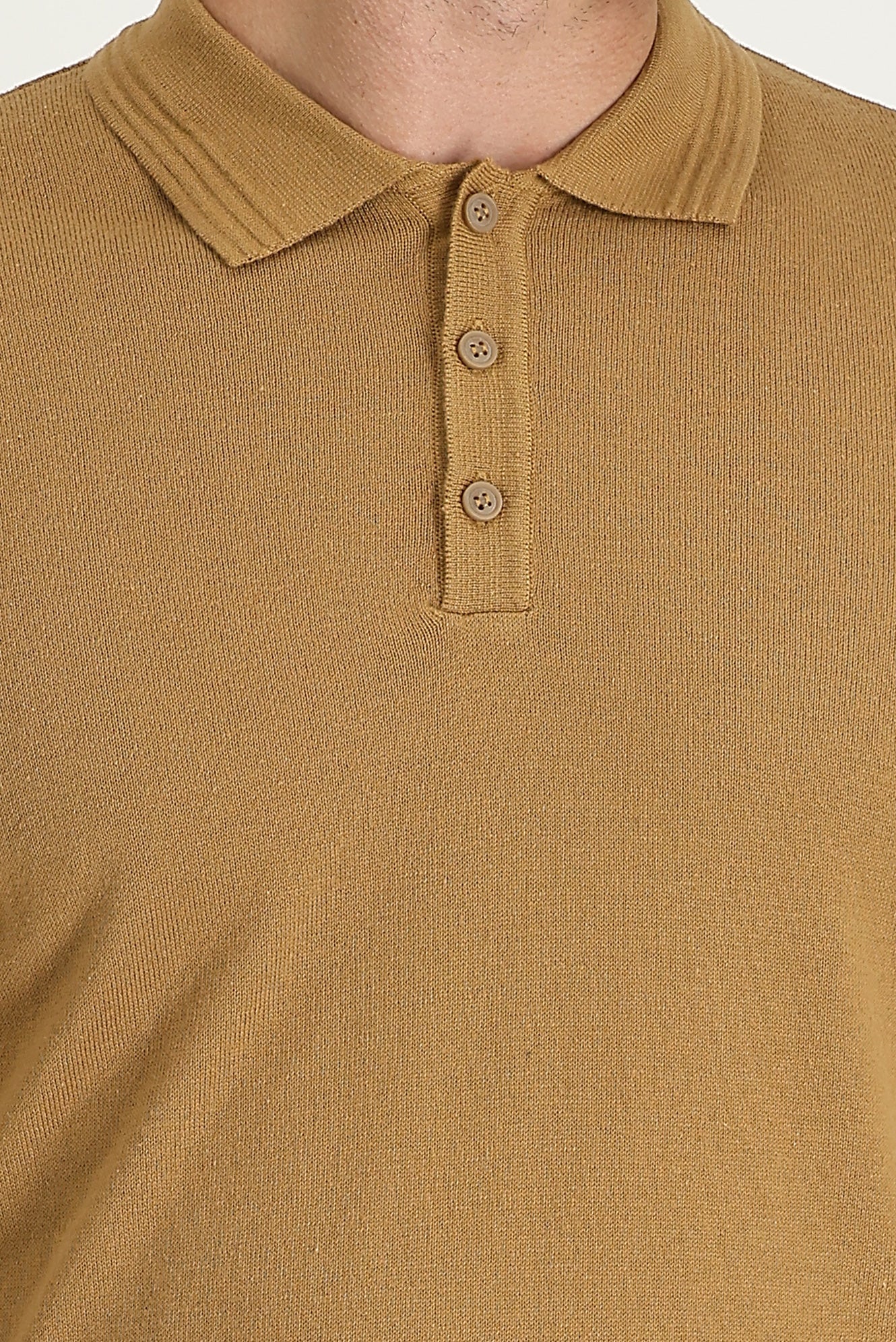 Camel Polo Yaka Regular Fit Pamuklu Triko Kazak - Image 4