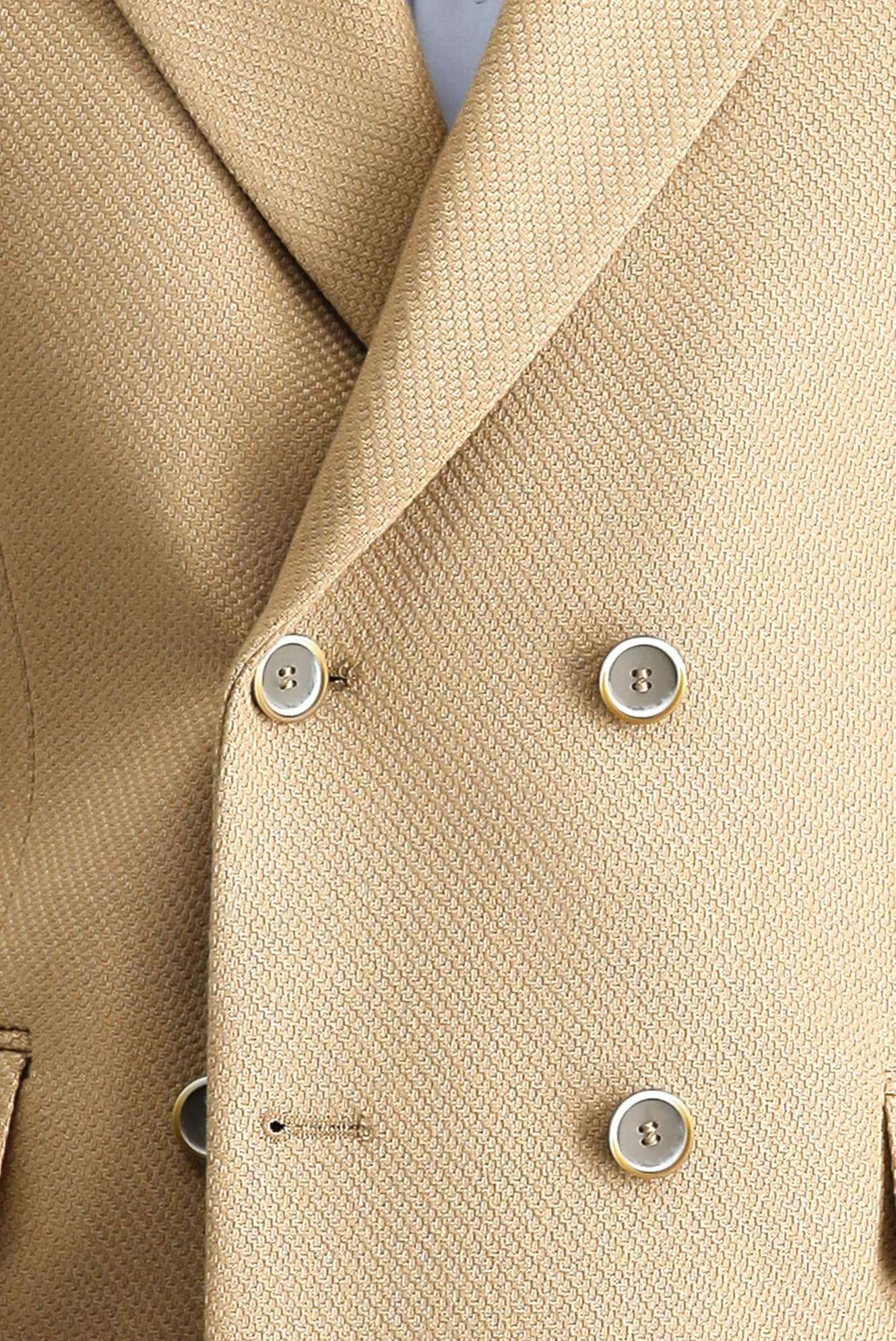 Camel 6 Drop Regular Fit Standart Kesim Kruvaze Desenli Ceket - Image 6