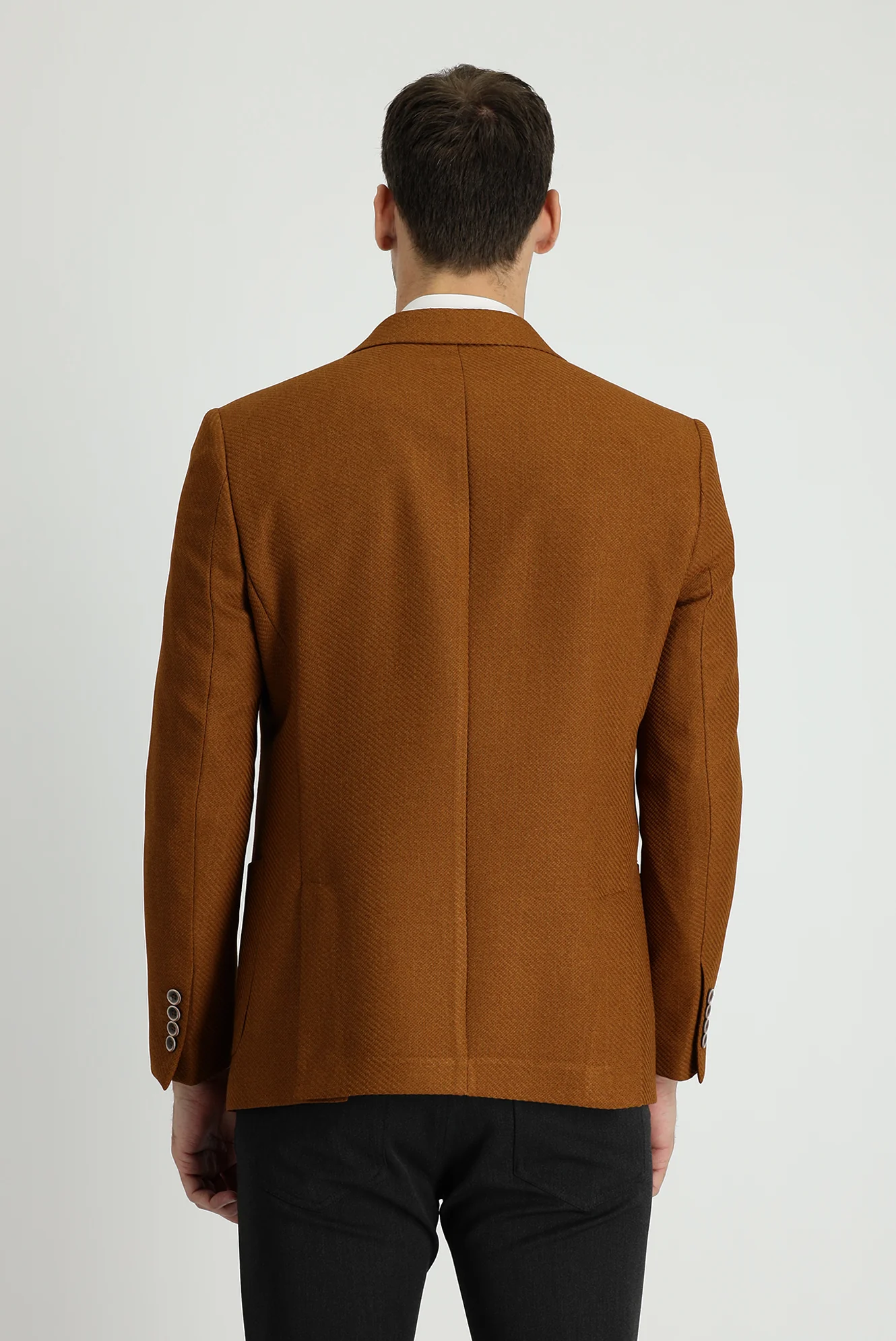 Camel 7 Drop Slim Fit Dar Kesim Desenli Spor Ceket - Image 3