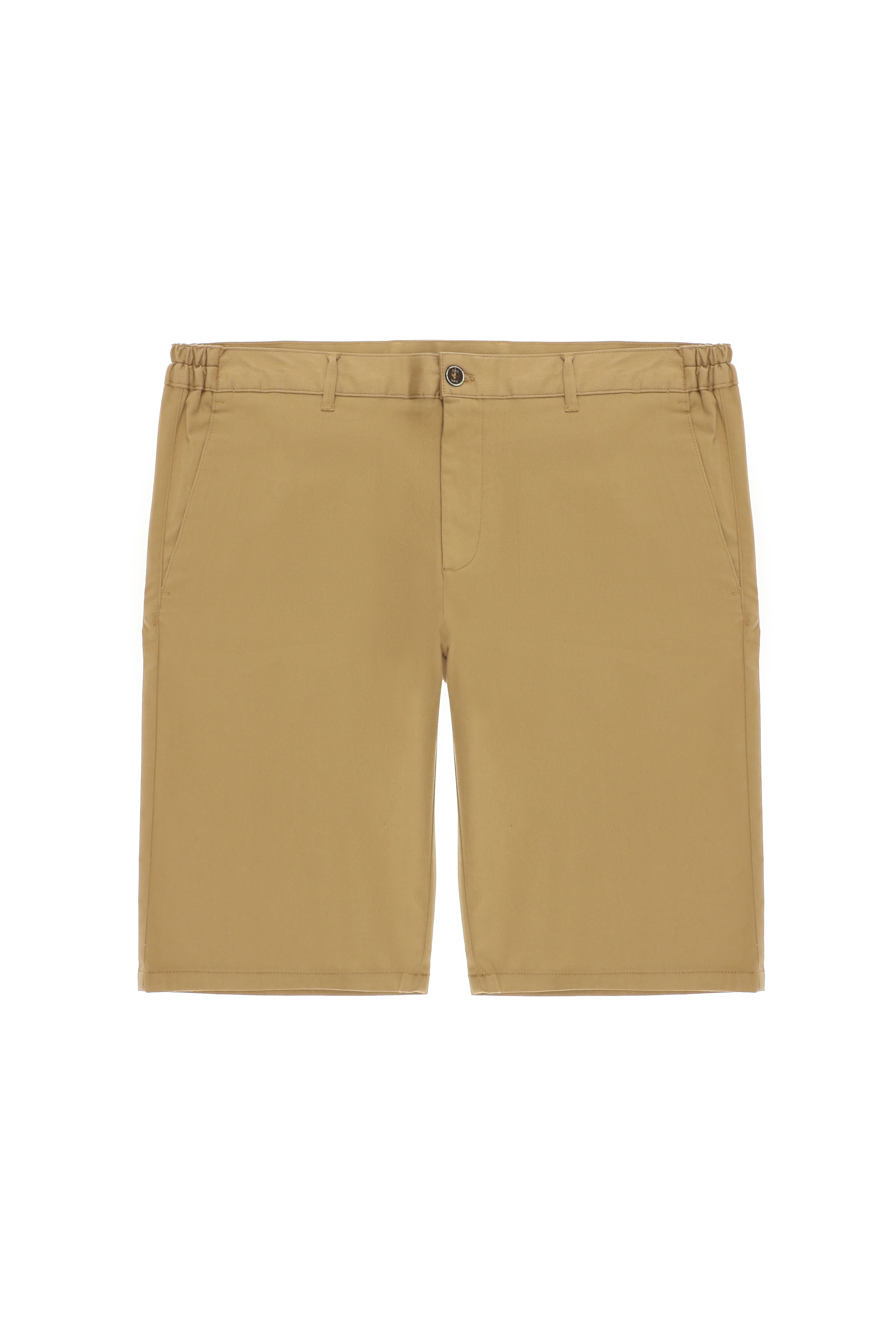 Camel Slim Fit Dar Kesim Likralı Bermuda Şort