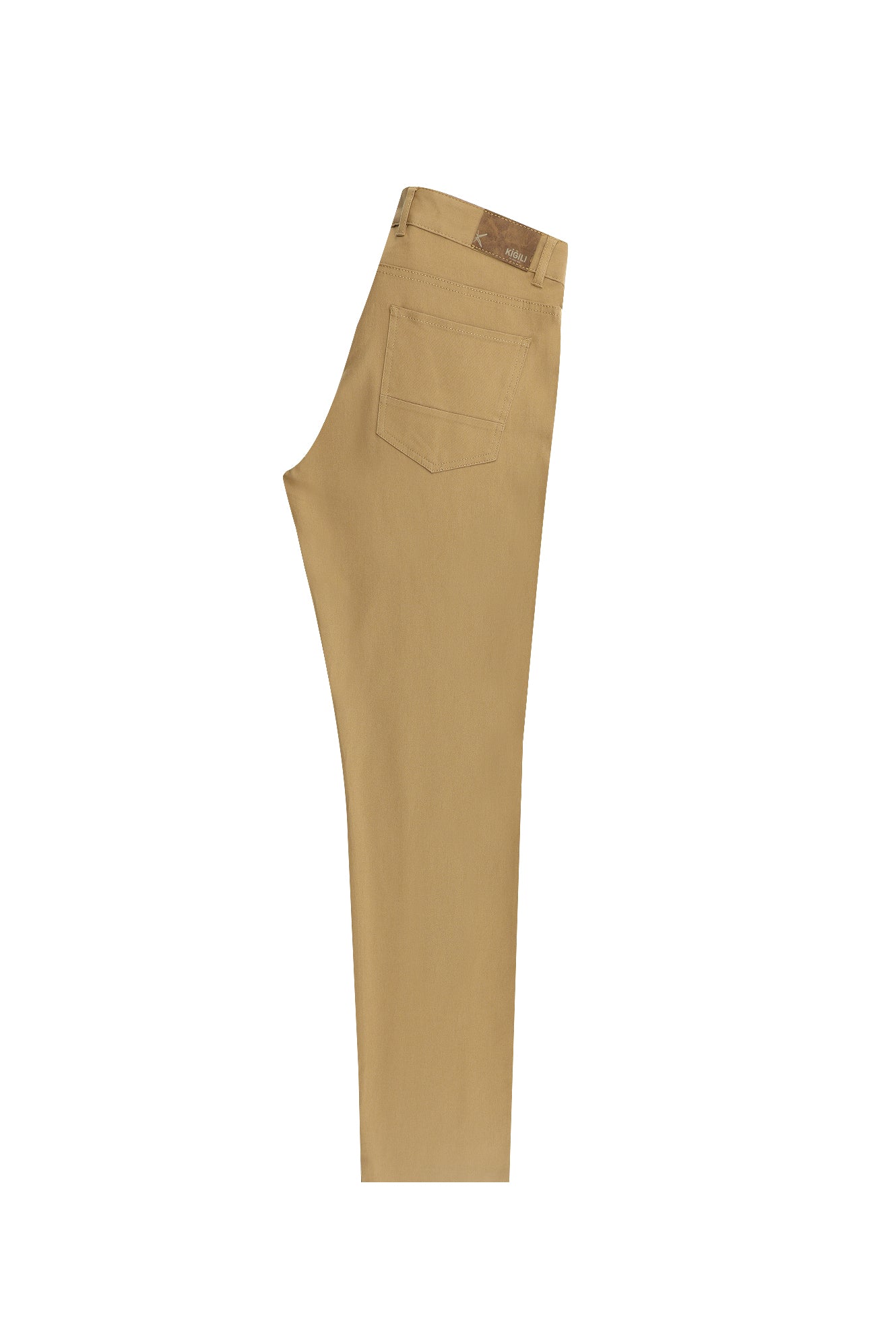 Camel Slim Fit Dar Kesim Likralı Kanvas / Chino Pantolon - Image 3