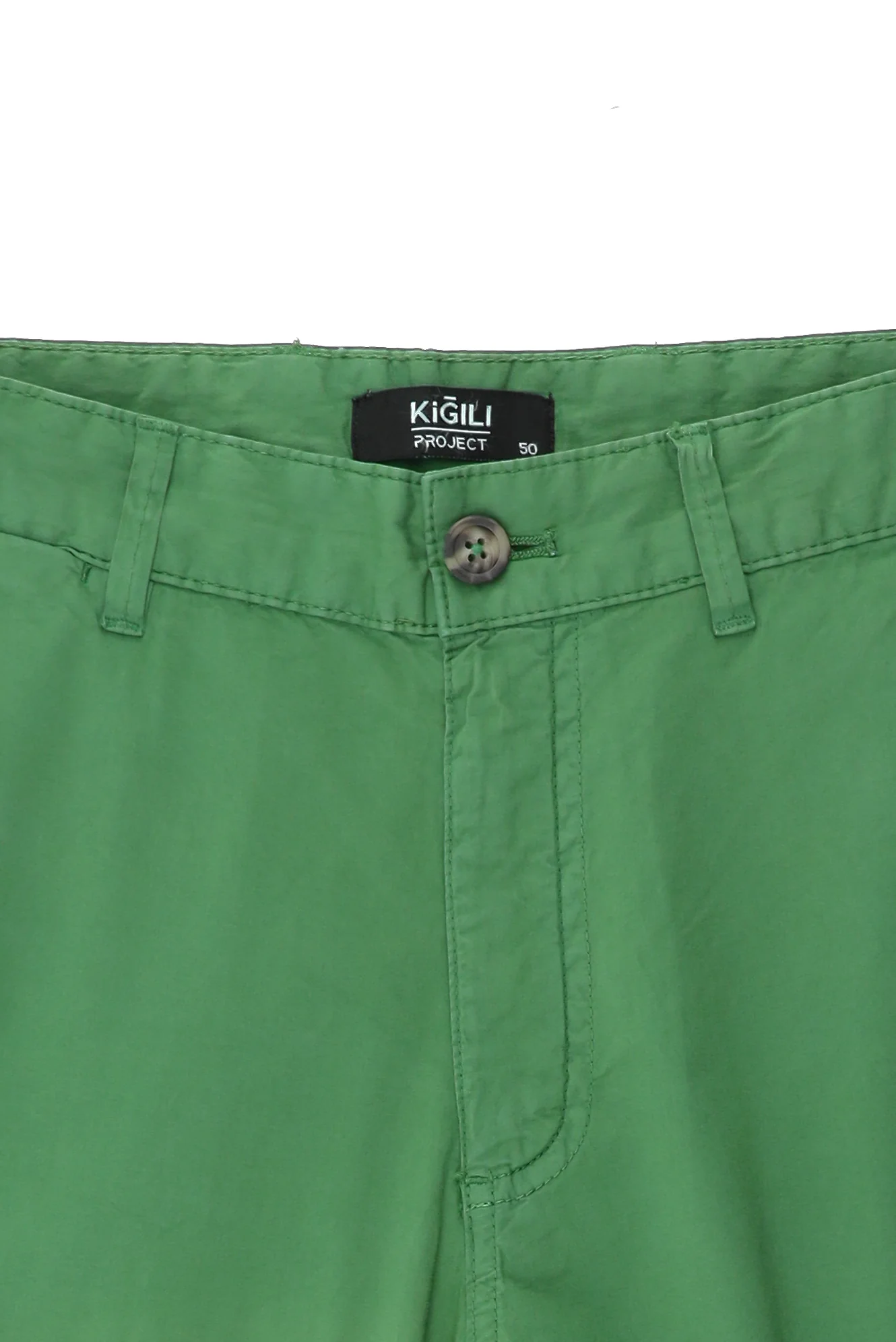 Çimen Yeşili Slim Fit Dar Kesim Pamuklu Bermuda Şort - Image 3