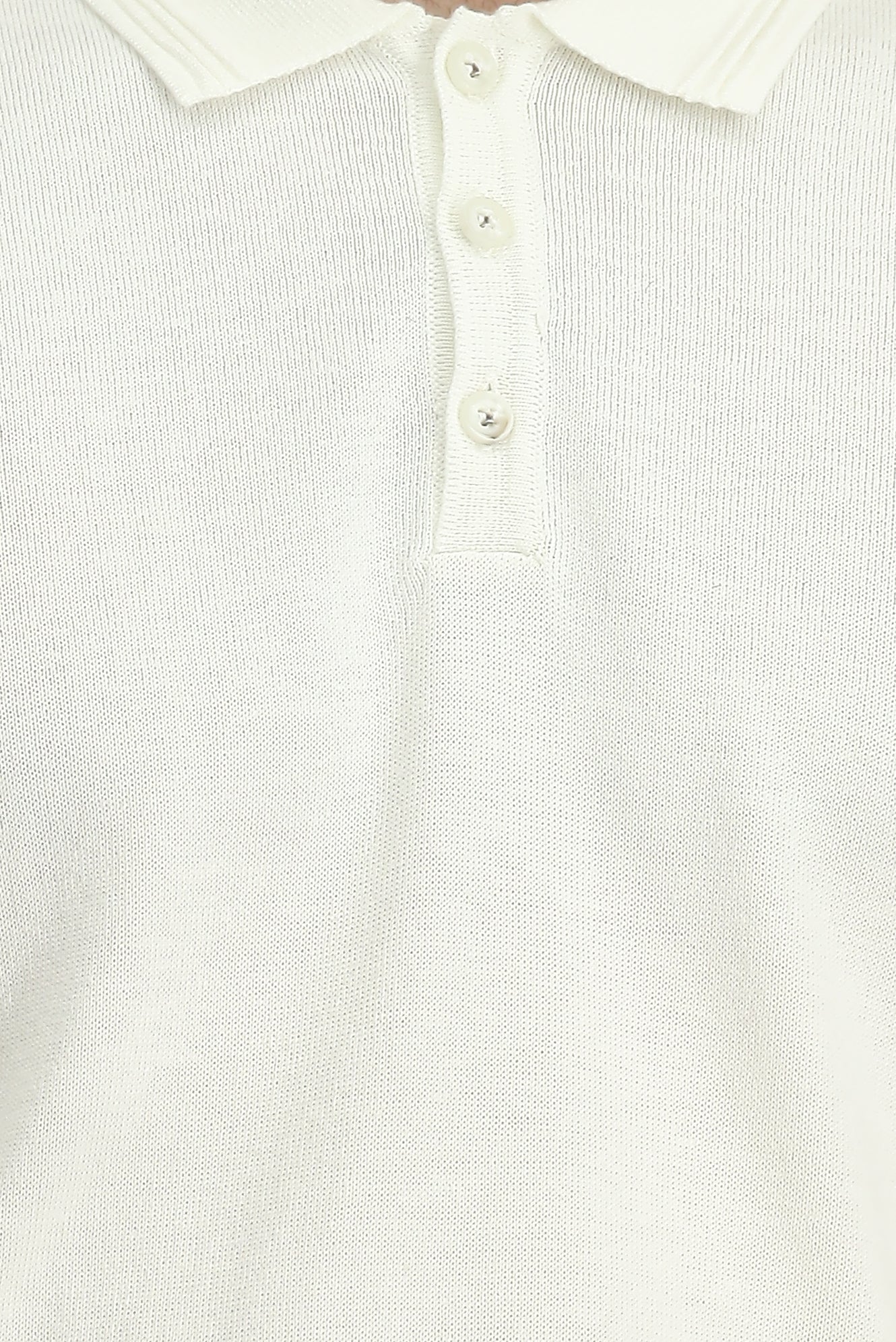 Ekru Polo Yaka Regular Fit Pamuklu Triko Kazak - Image 5
