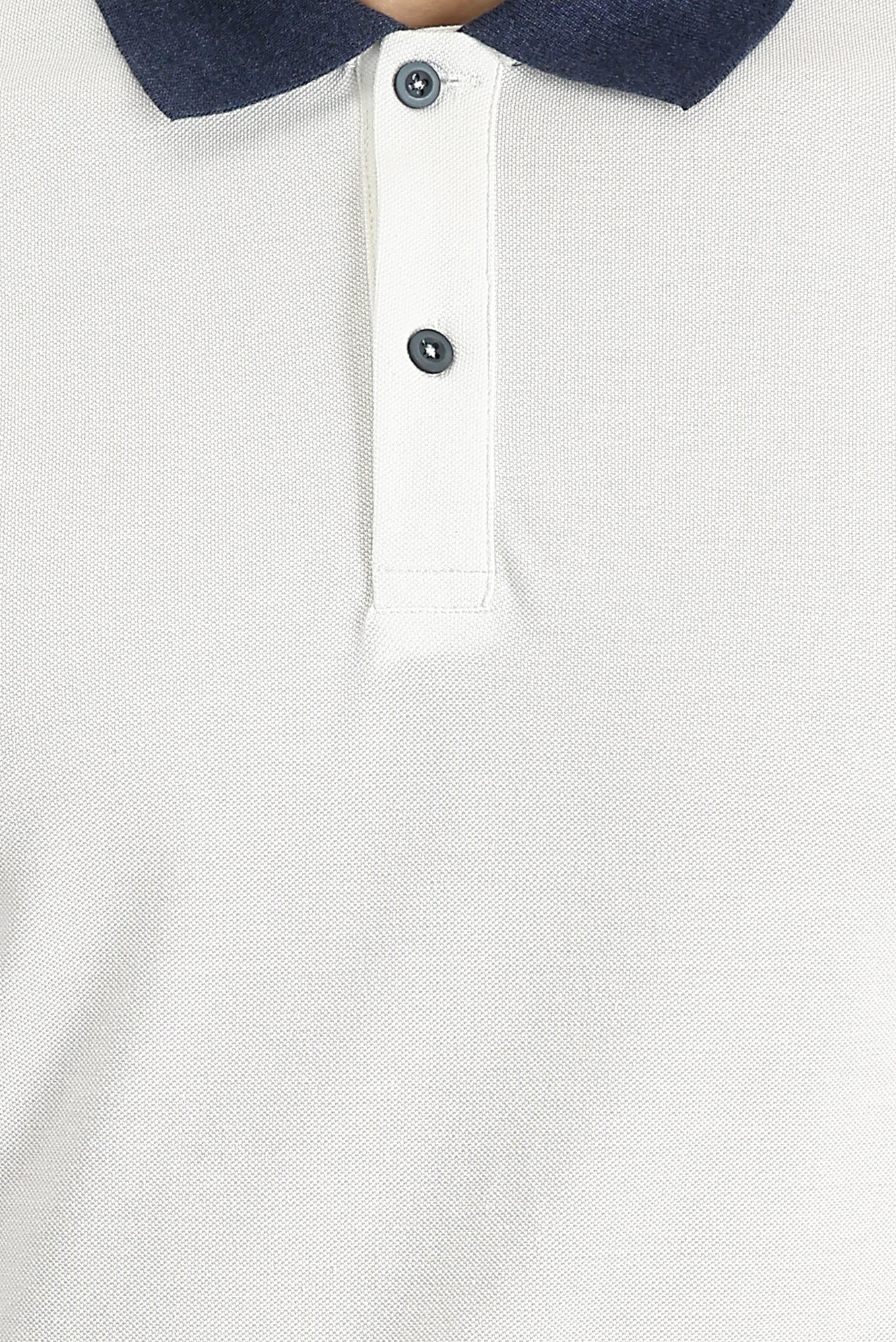 Ekru Polo Yaka Slim Fit Dar Kesim Desenli Pamuk Tişört - Image 3