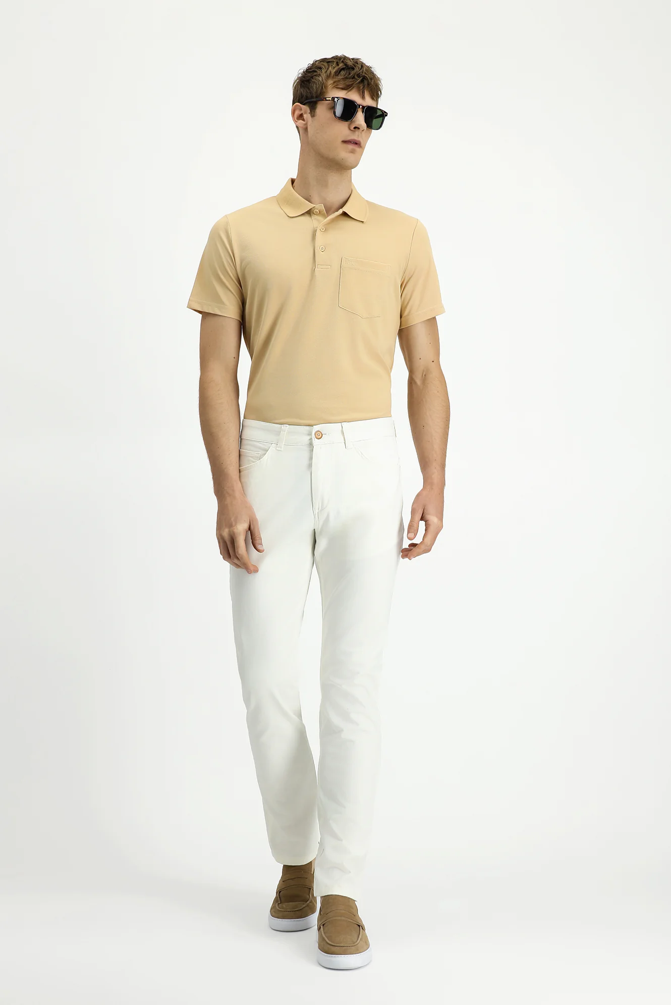 Ekru 6 Drop Regular Fit Standart Kesim Likralı Kanvas / Chino Pantolon - Image 2