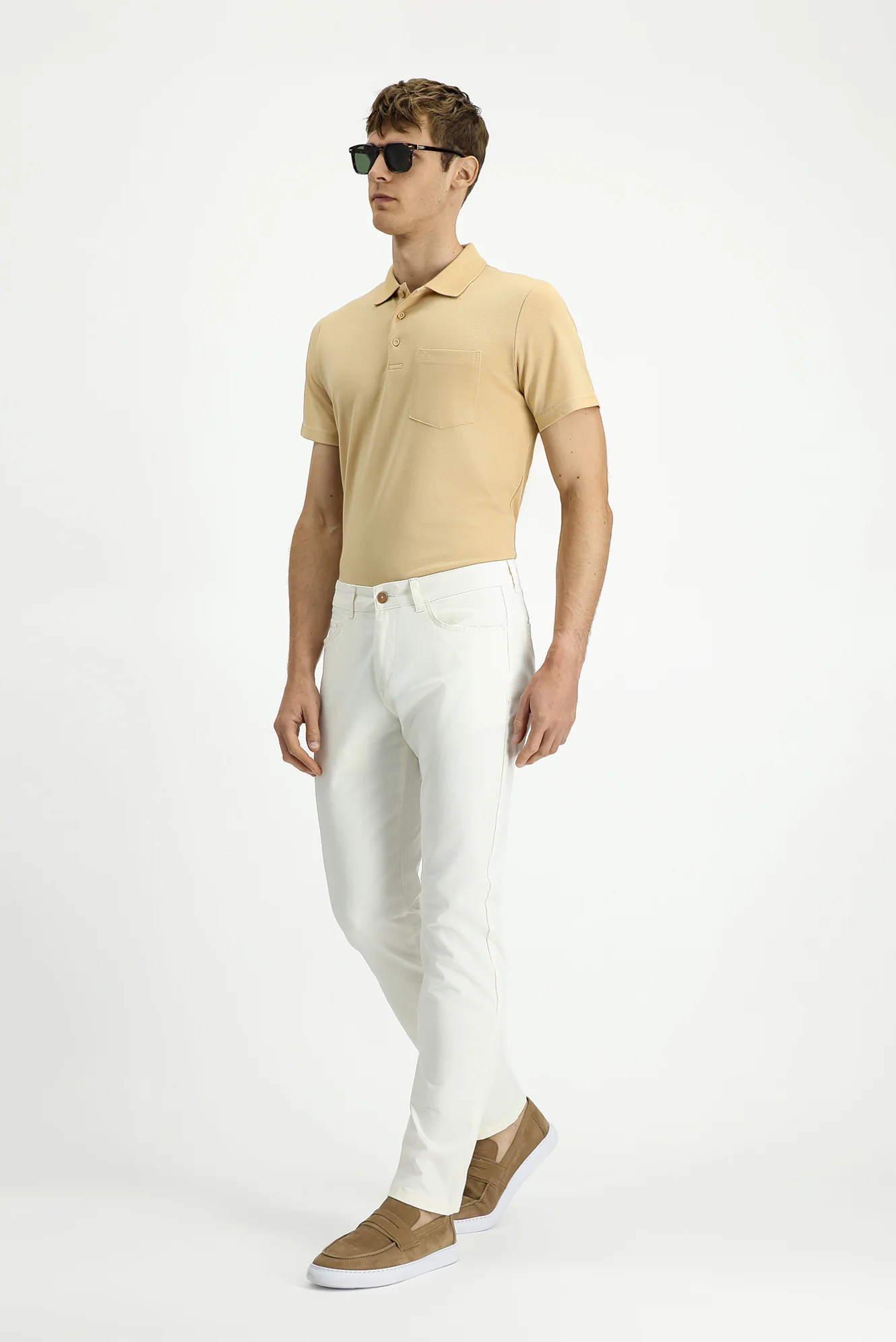 Ekru 6 Drop Regular Fit Standart Kesim Likralı Kanvas / Chino Pantolon - Image 3