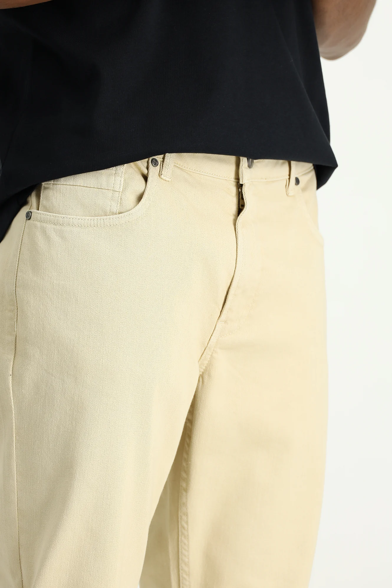 Ekru Relaxed Fit Rahat Kesim Likralı Kanvas / Chino Pantolon - Image 3