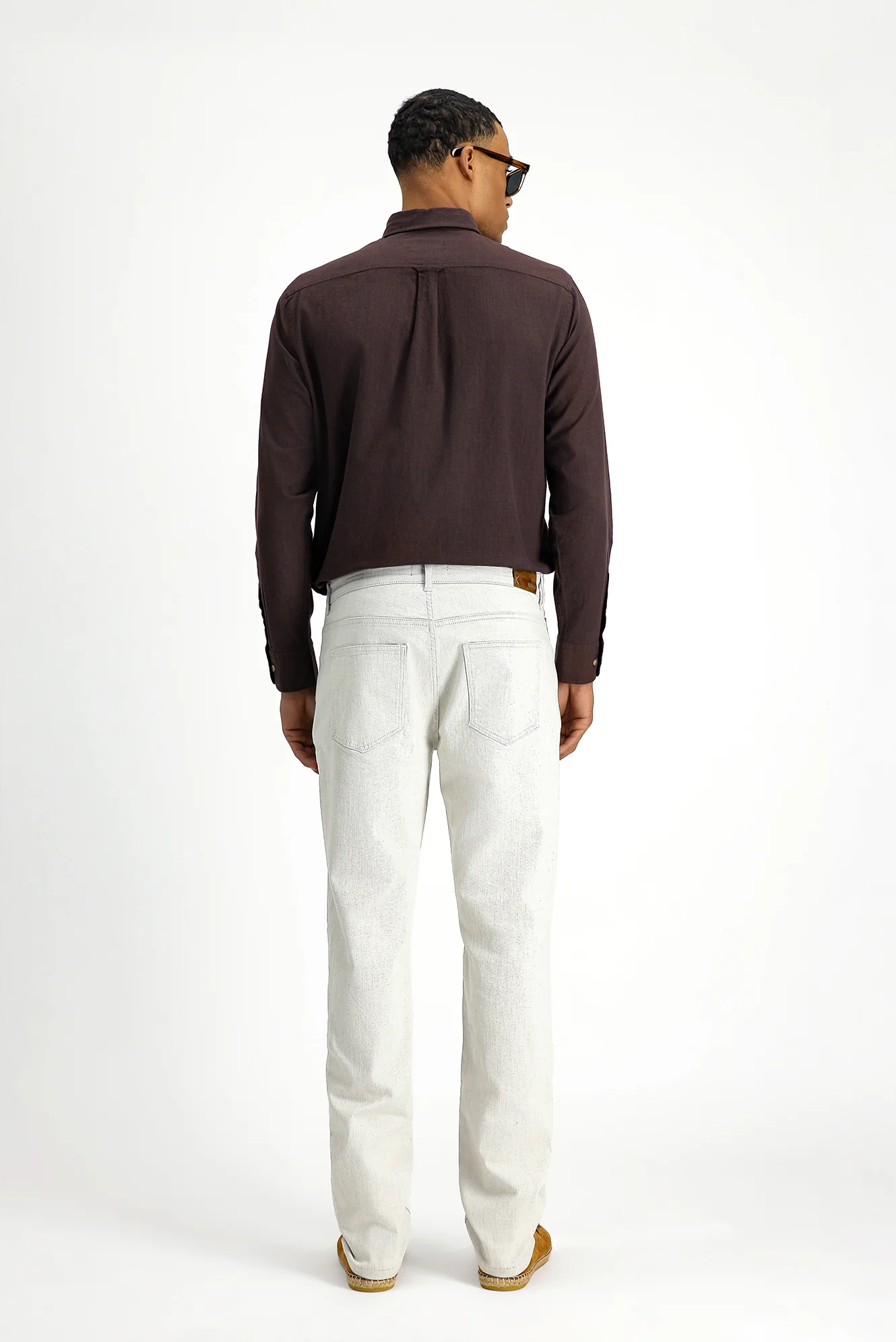 Ekru Slim Fit Dar Kesim Likralı Denim Pantolon - Image 4