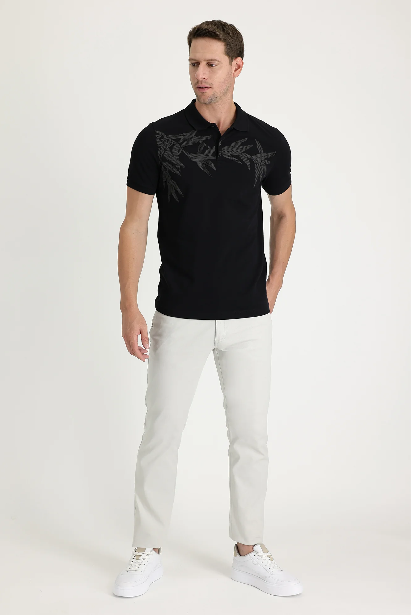 Ekru Slim Fit Dar Kesim Likralı Kanvas / Chino Pantolon