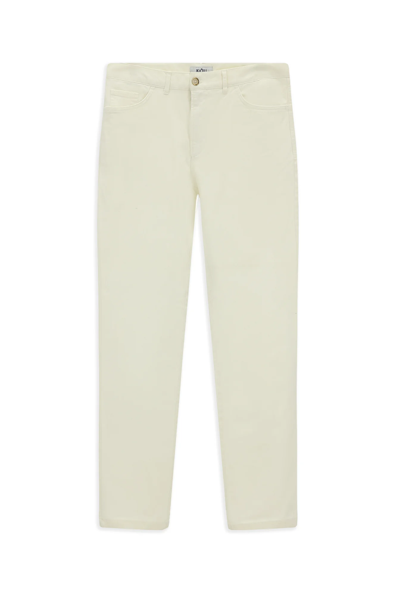 Ekru Slim Fit Dar Kesim Likralı Yandan Cepli Kanvas / Chino Pantolon - Image 7