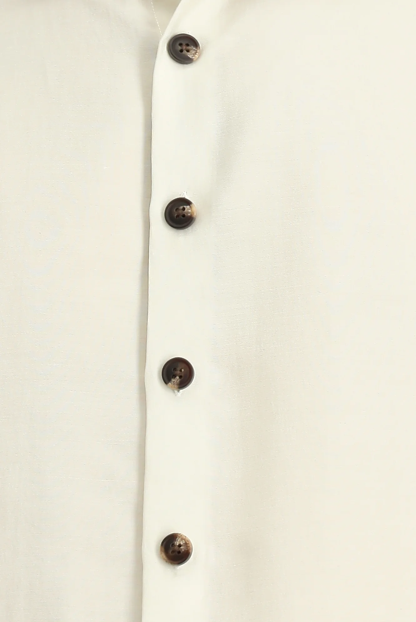 Ekru Uzun Kol Oversize Lyocell Karışımlı Gömlek - Image 6