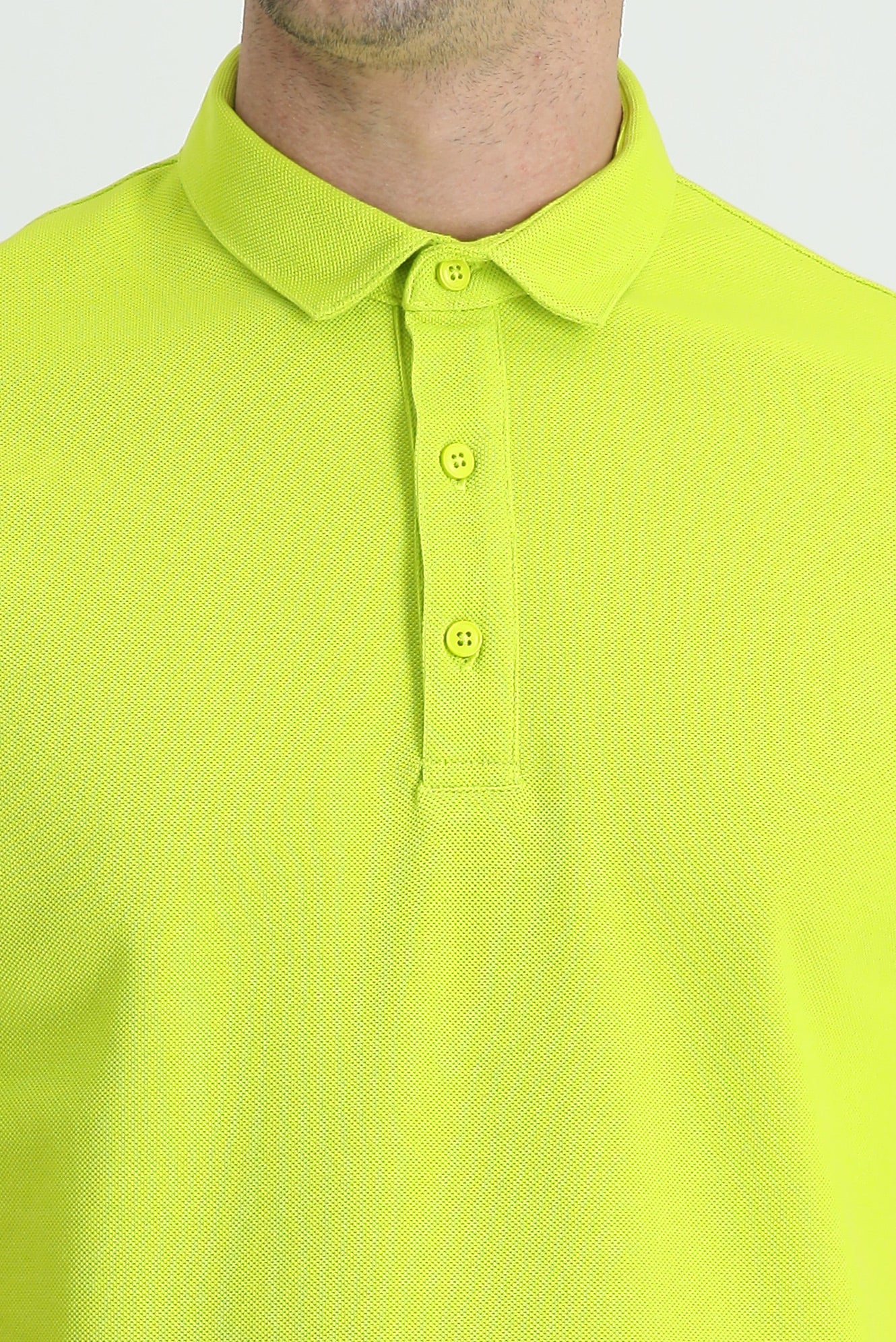 Fıstık Yeşili Polo Yaka Slim Fit Dar Kesim Pamuk Tişört - Image 3