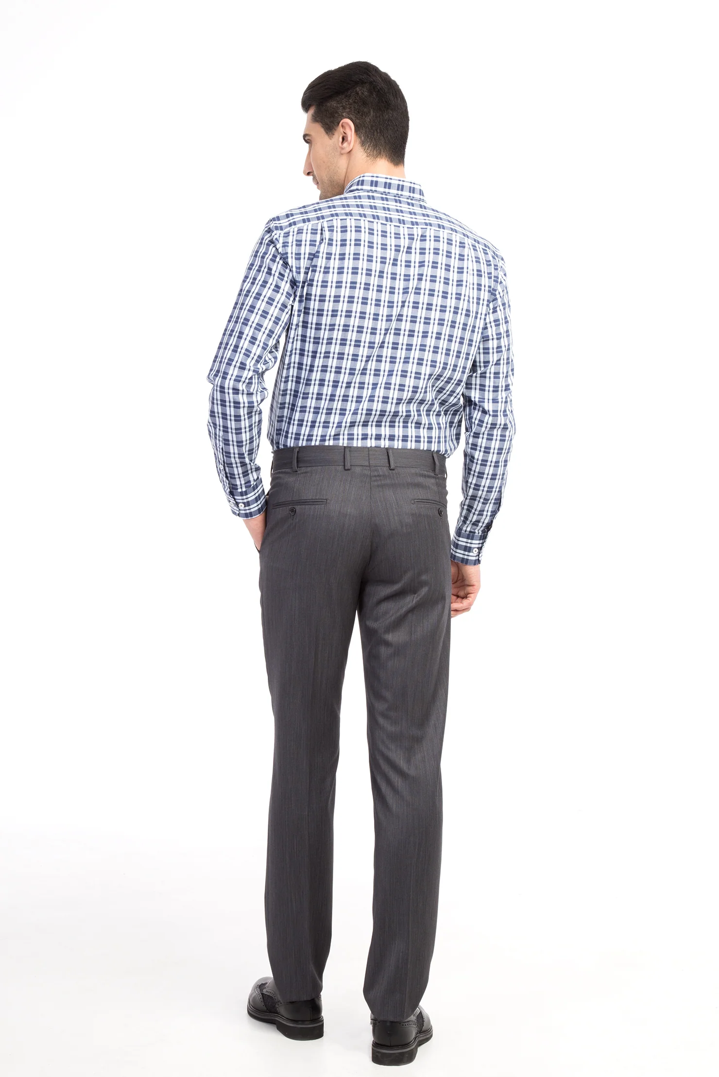Füme Gri 4 Drop Relaxed Fit Rahat Kesim Klasik Kumaş Pantolon - Image 3