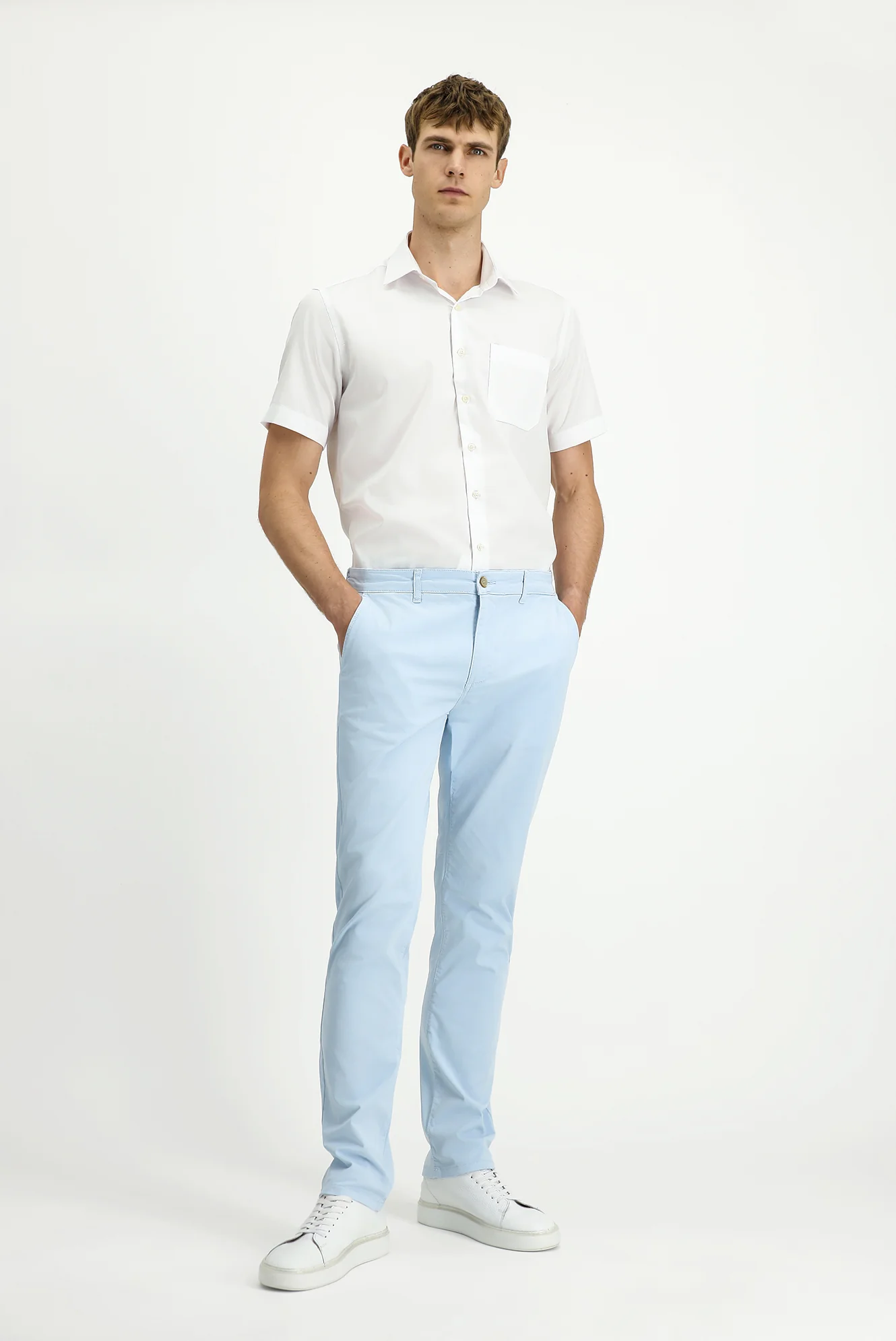 Gök Mavisi Regular Fit Standart Kesim Likralı Kanvas / Chino Pantolon - Image 2