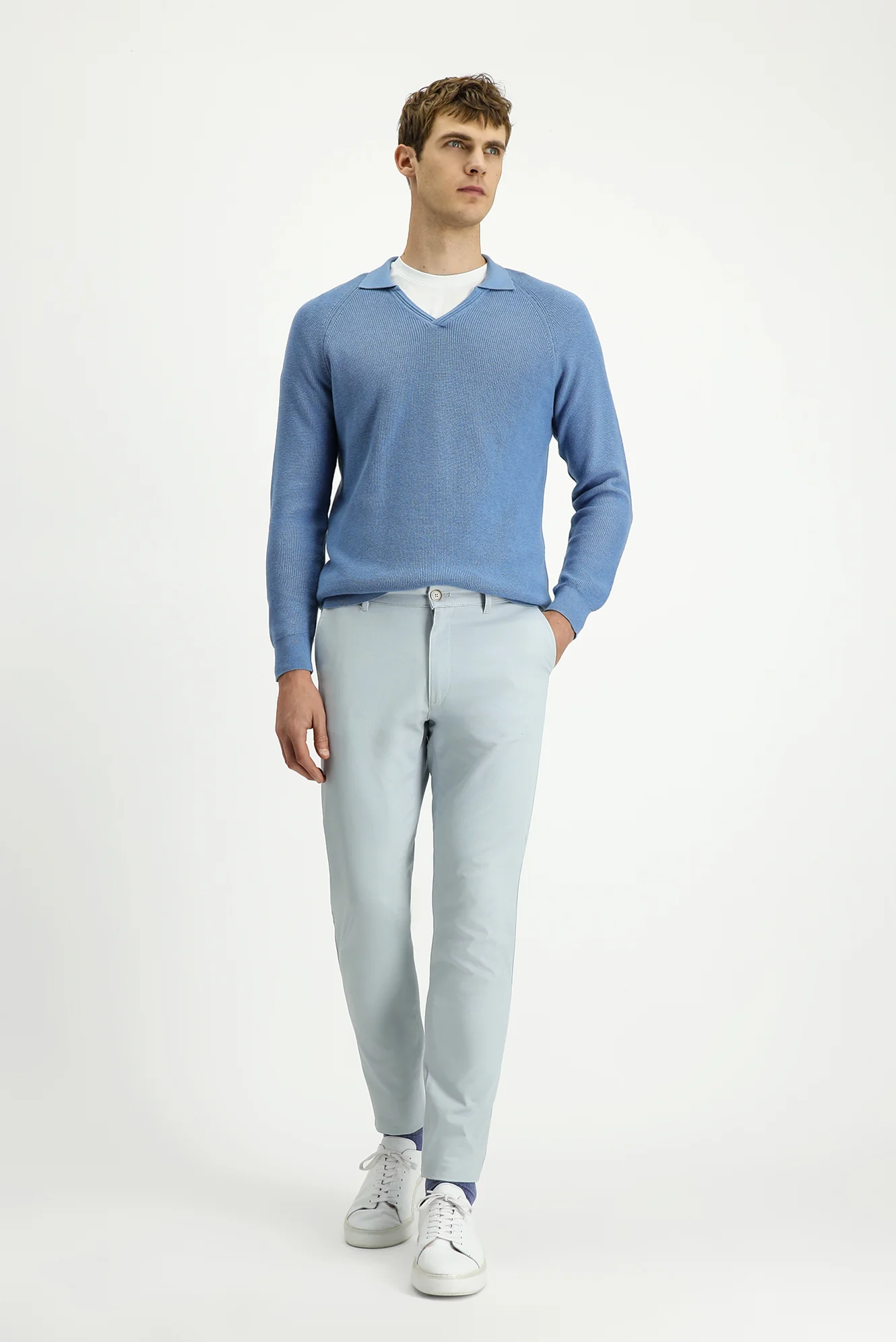 Gümüş Regular Fit Standart Kesim Likralı Kanvas / Chino Pantolon - Image 2