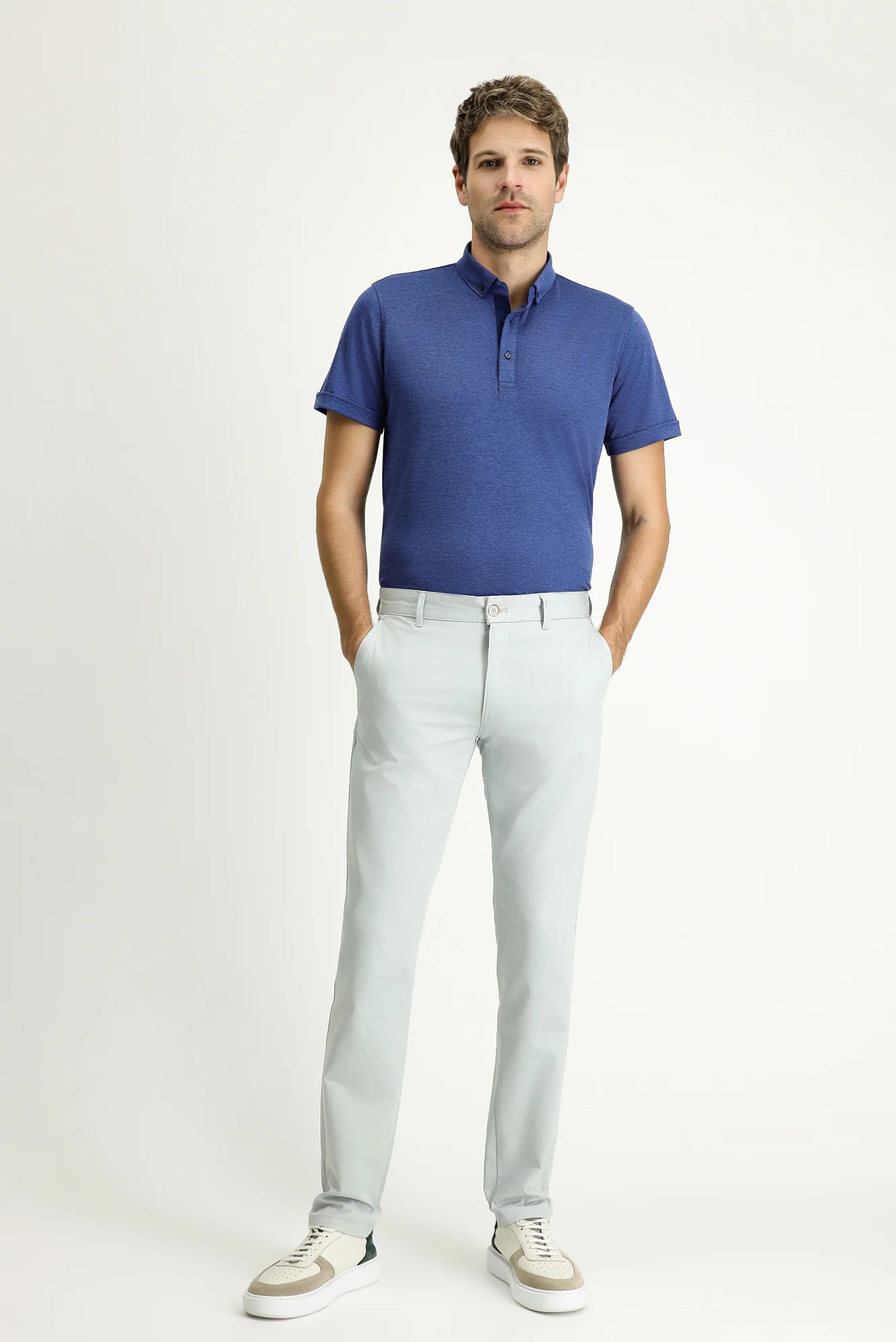 Gümüş Relaxed Fit Rahat Kesim Likralı Kanvas / Chino Pantolon