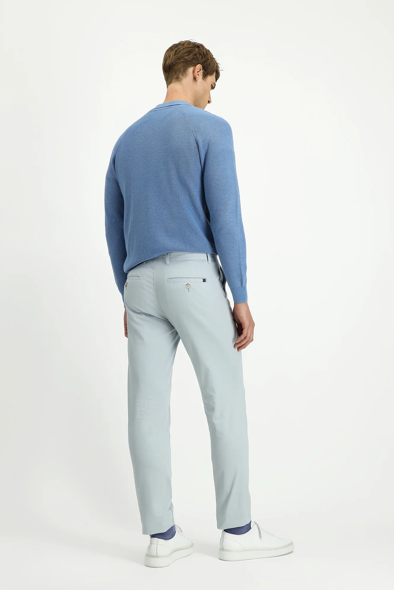 Gümüş Slim Fit Dar Kesim Likralı Kanvas / Chino Pantolon - Image 4
