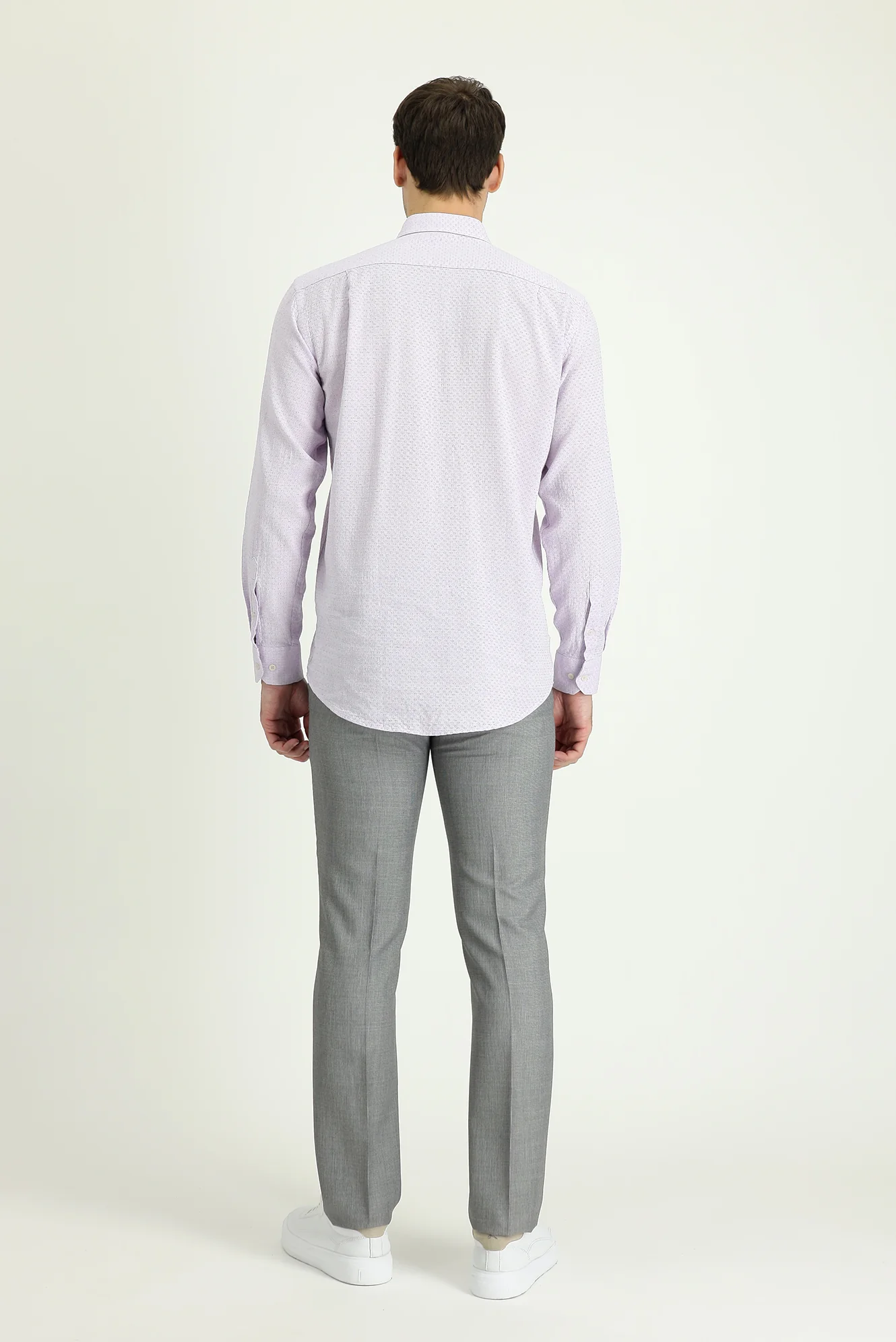 Gümüş 7 Drop Slim Fit Dar Kesim Yünlü Klasik Kumaş Pantolon - Image 3