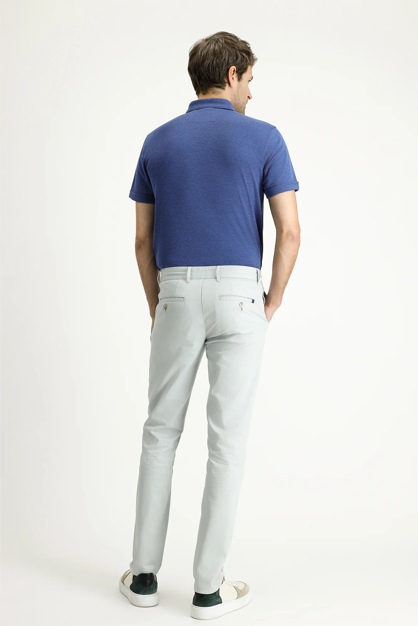 Gümüş Super Slim Fit Eksra Dar Kesim Likralı Kanvas / Chino Pantolon - Image 4