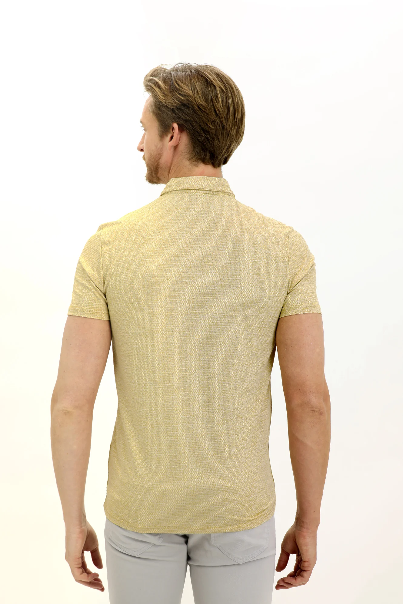 Hardal Polo Yaka Slim Fit Dar Kesim Tişört - Image 5