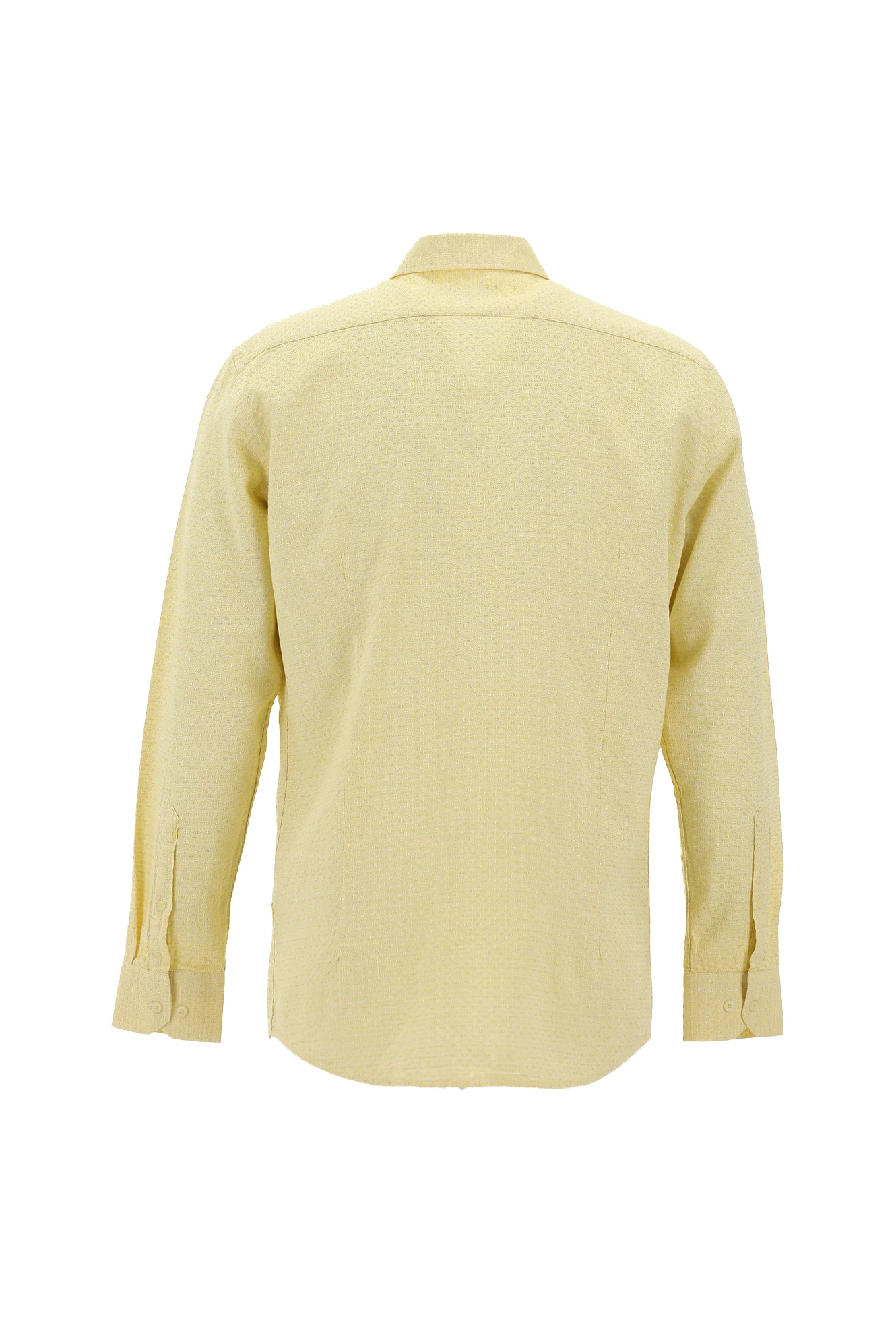 Hardal Uzun Kol Slim Fit Dar Kesim Spor Pamuk Gömlek - Image 2