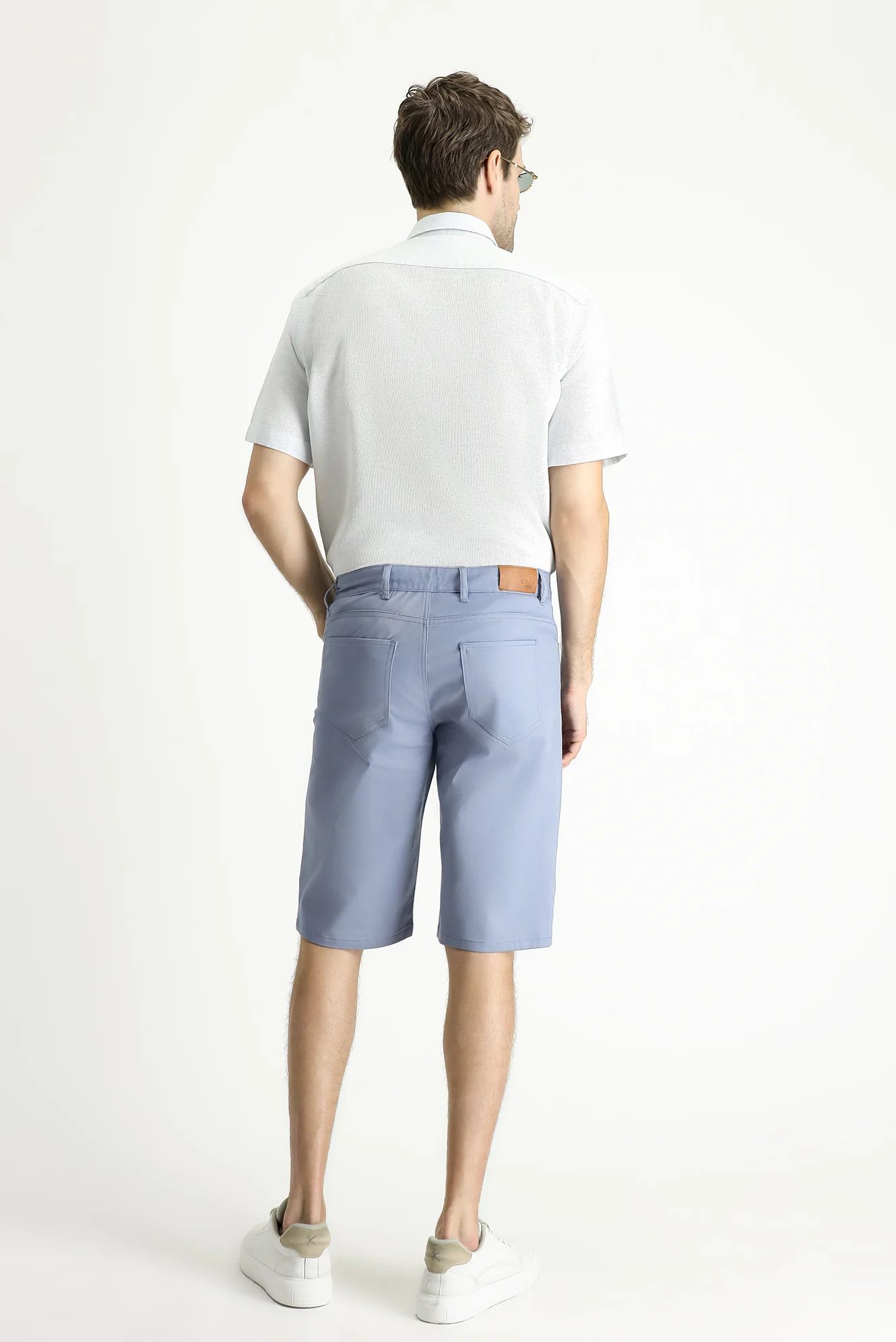 Havacı Mavi Regular Fit Standart Kesim Pamuklu Bermuda Şort - Image 4