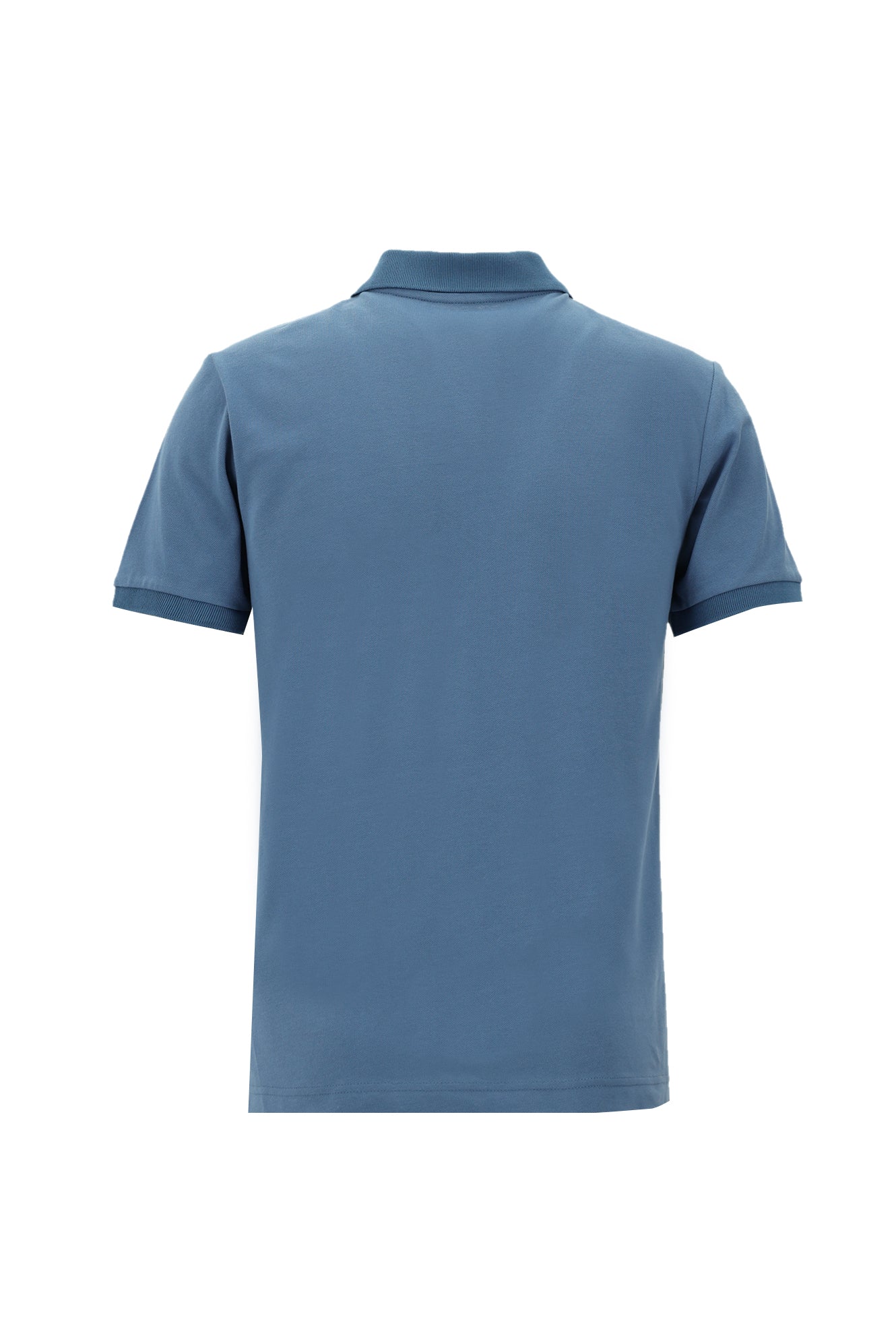 Havacı Mavi Polo Yaka Slim Fit Dar Kesim Nakışlı Pamuk Tişört - Image 2