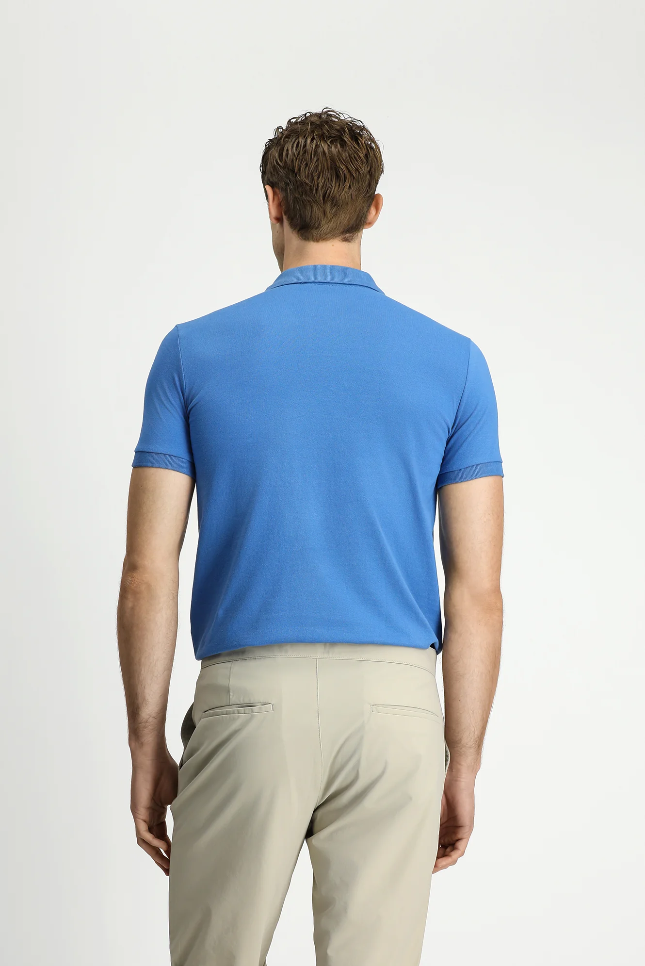 Havacı Mavi Slim Fit Dar Kesim Nakışlı Pamuklu Polo Yaka Tişört - Image 4