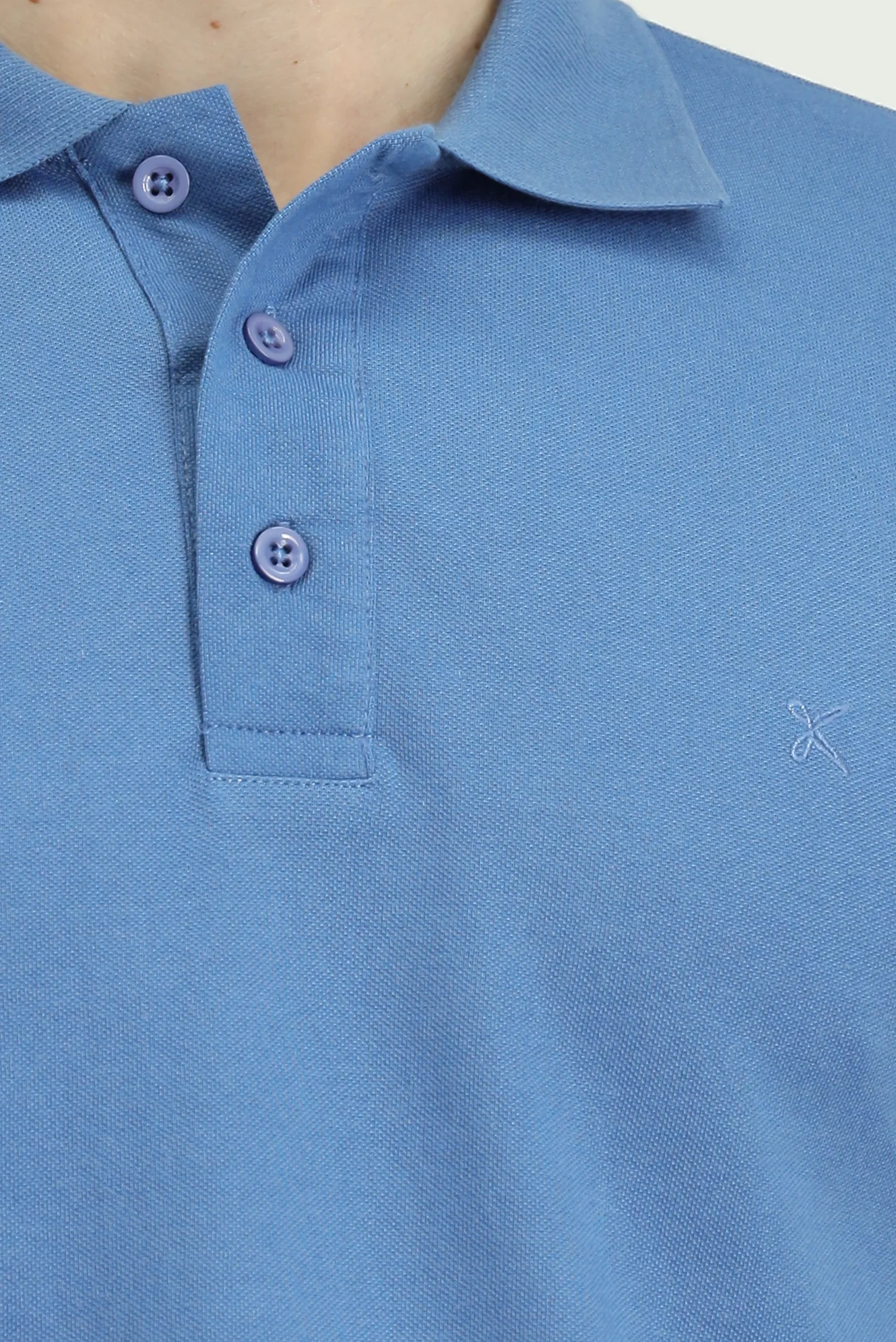 Havacı Mavi Slim Fit Dar Kesim Nakışlı Pamuklu Polo Yaka Tişört - Image 5
