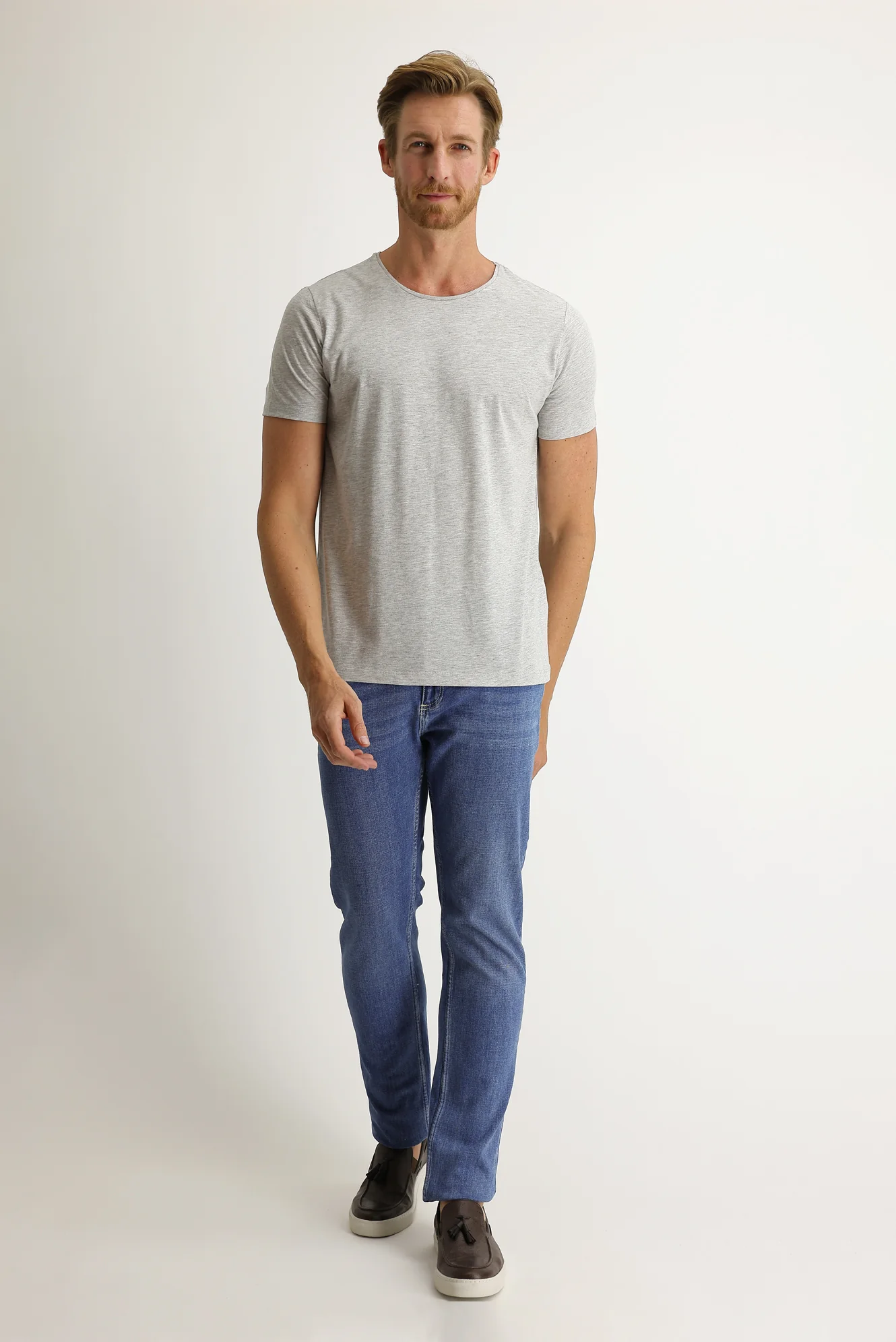 Havacı Mavi Regular Fit Standart Kesim Likralı Denim Pantolon