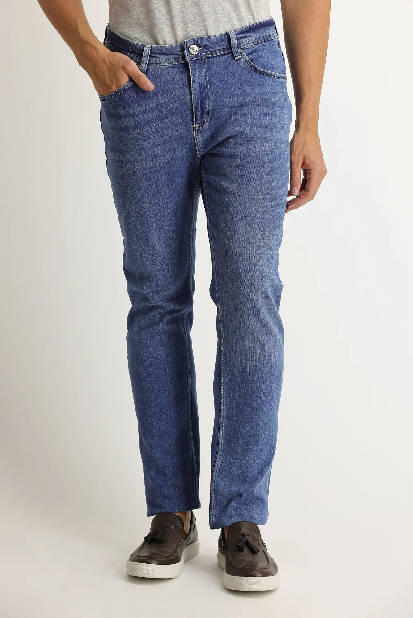 Havacı Mavi Regular Fit Standart Kesim Likralı Denim Pantolon - Image 2