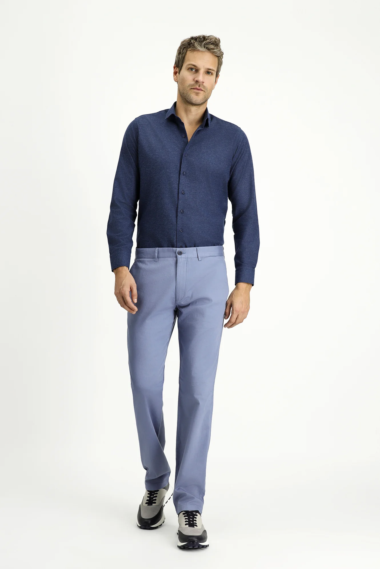 Havacı Mavi Regular Fit Standart Kesim Likralı Kanvas / Chino Pantolon - Image 3