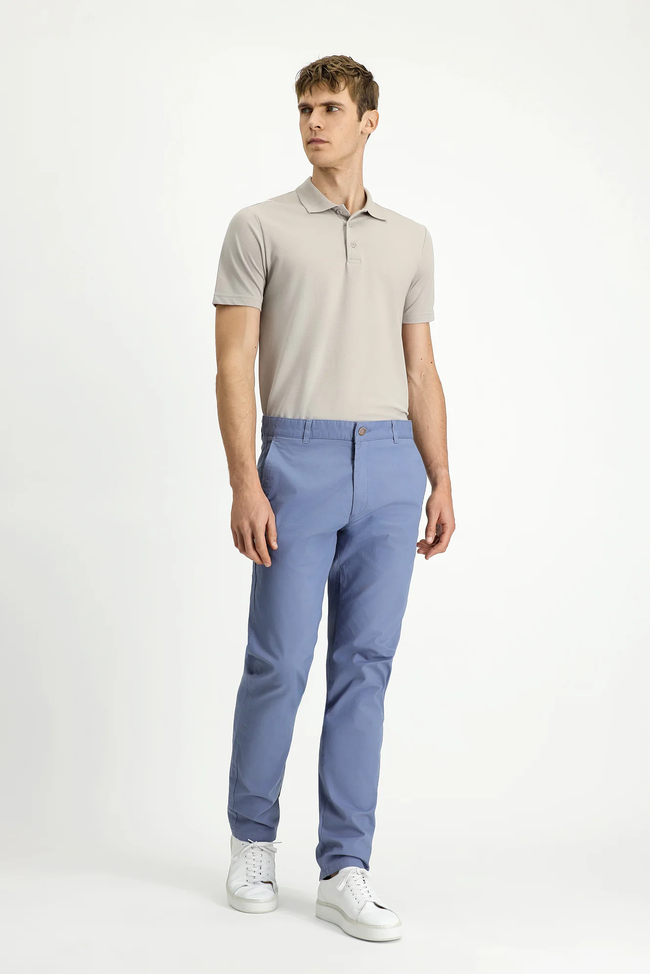 Havacı Mavi Relaxed Fit Rahat Kesim Likralı Kanvas / Chino Pantolon - Image 2