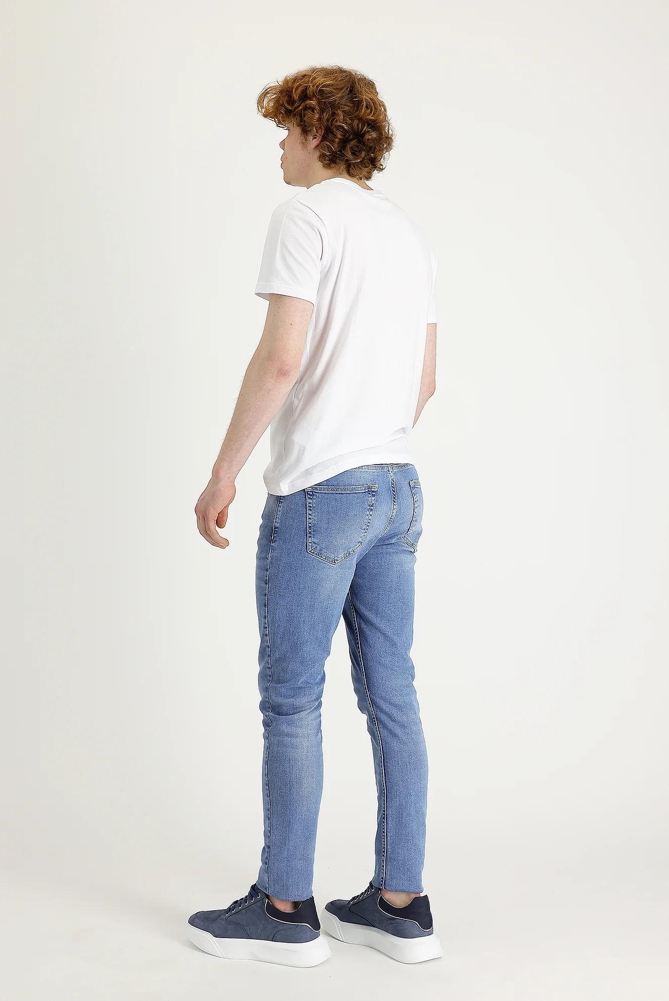 Havacı Mavi Slim Fit Dar Kesim Likralı Denim Pantolon - Image 4