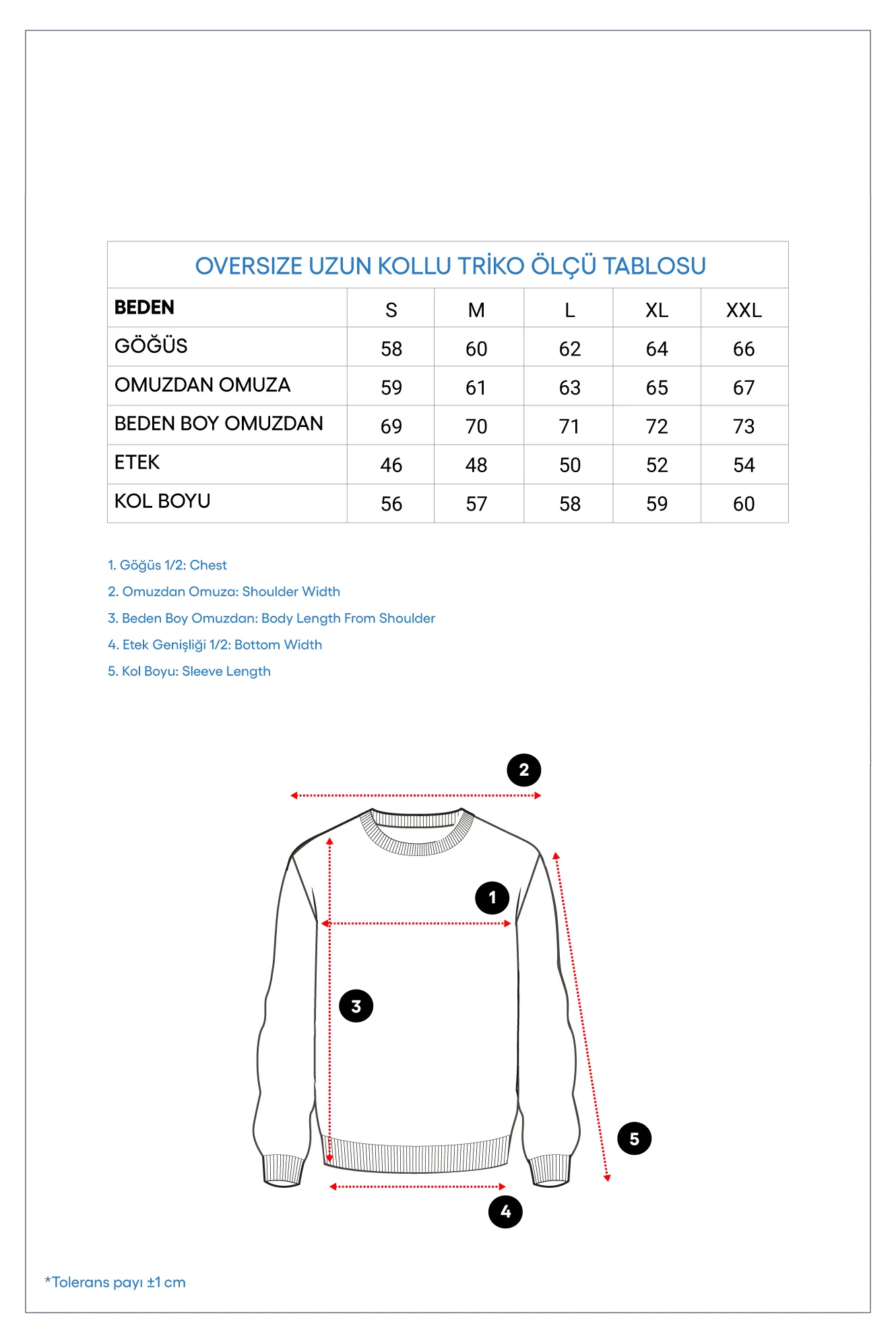 İndigo Balıkçı Yaka Oversize Desenli Triko Kazak - Image 6